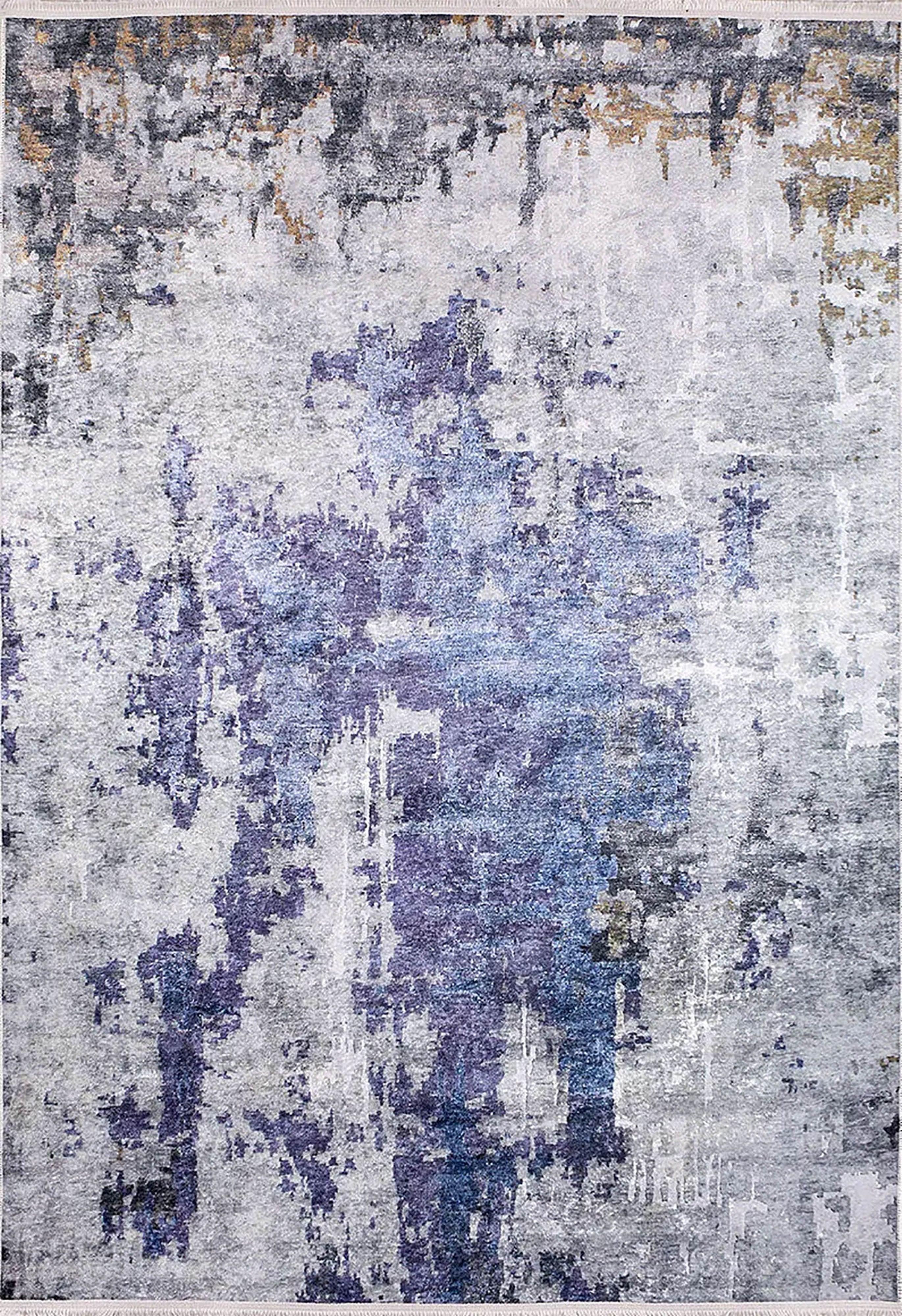 Mor ve Gri Modern Soyut Sanat Halısı