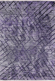 Mor ve Gri Tonlu Çapraz Desenli Modern Halı
