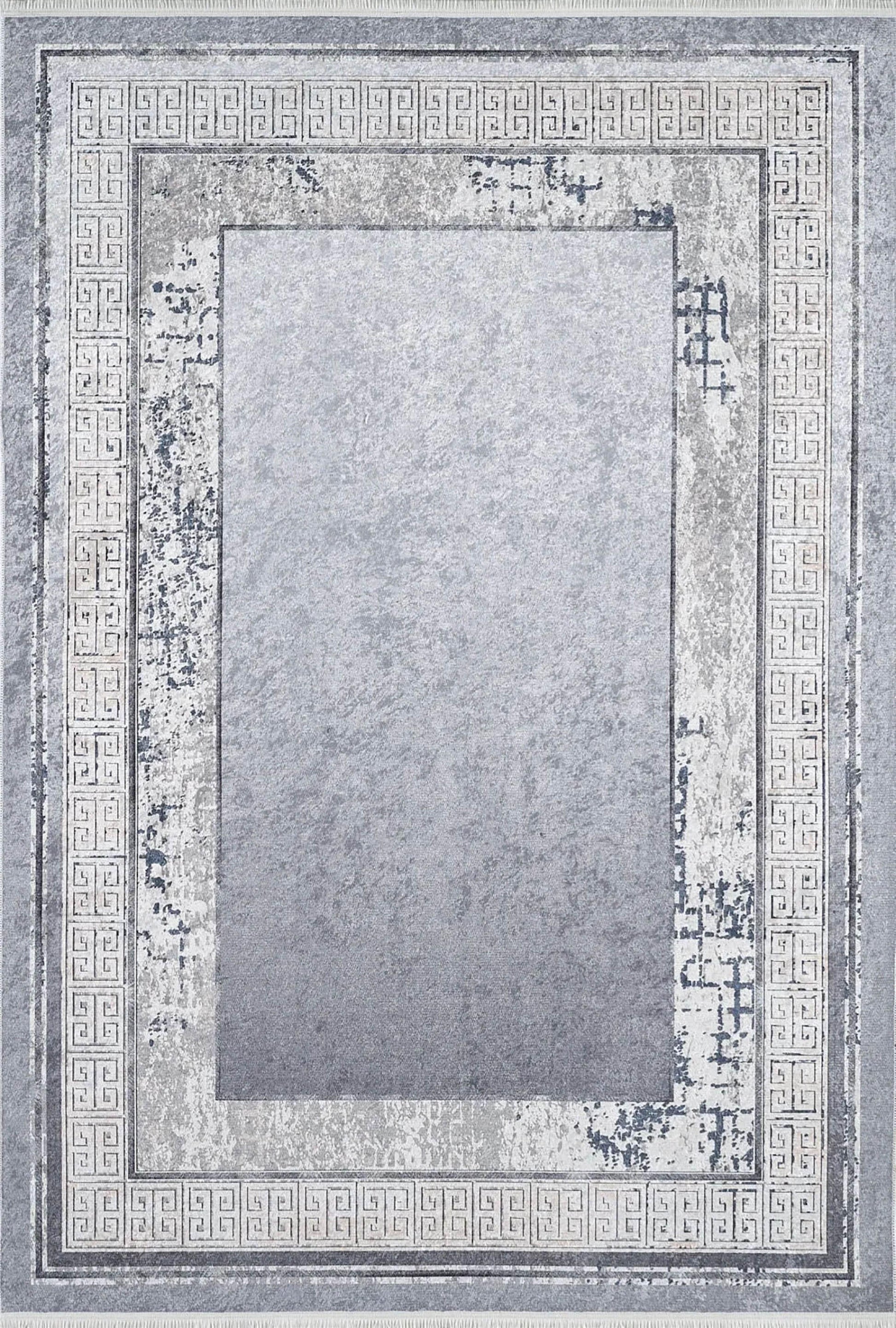 Orta Gri Modern Yunan Anahtar Halı