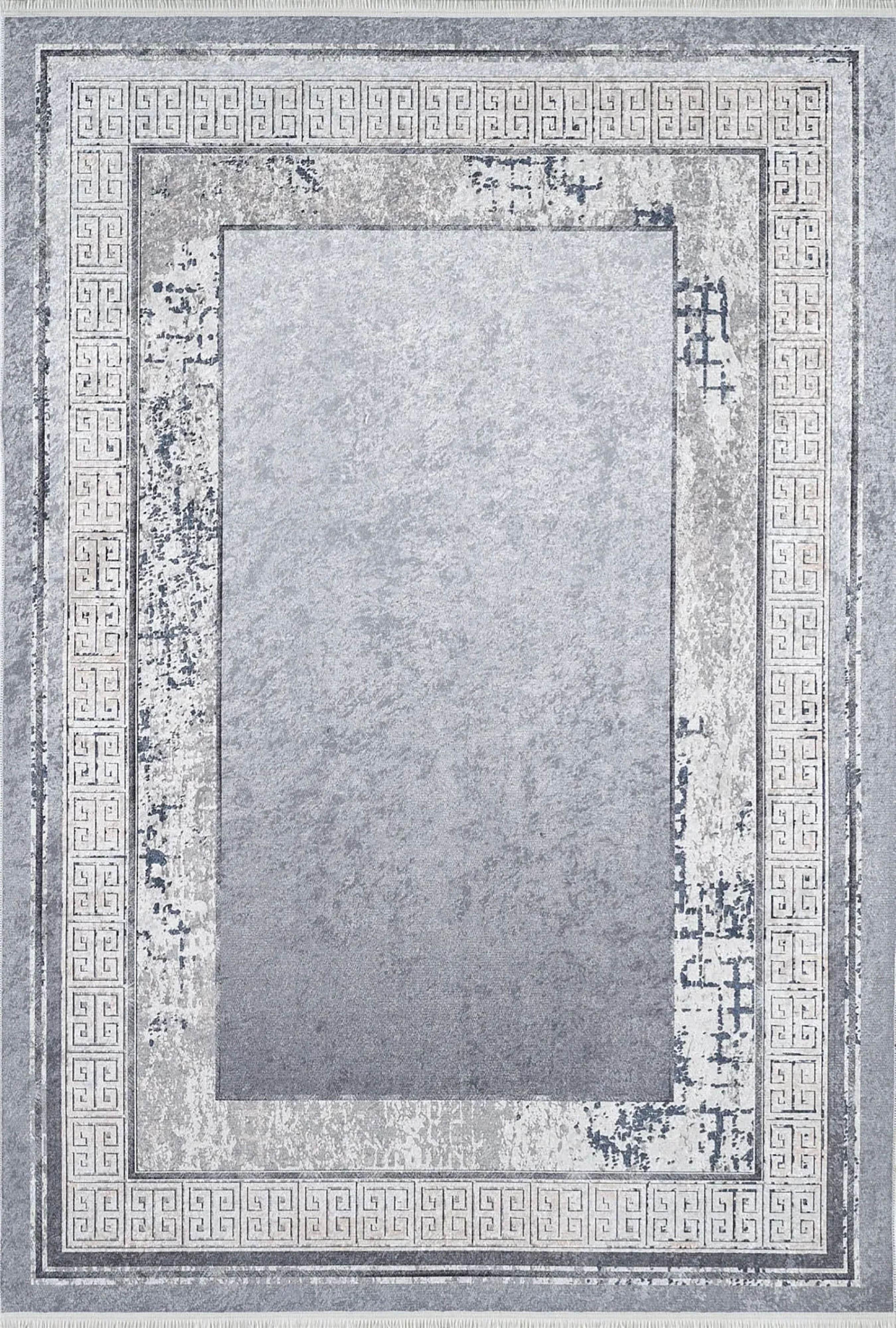 Orta Gri Modern Yunan Anahtar Halı