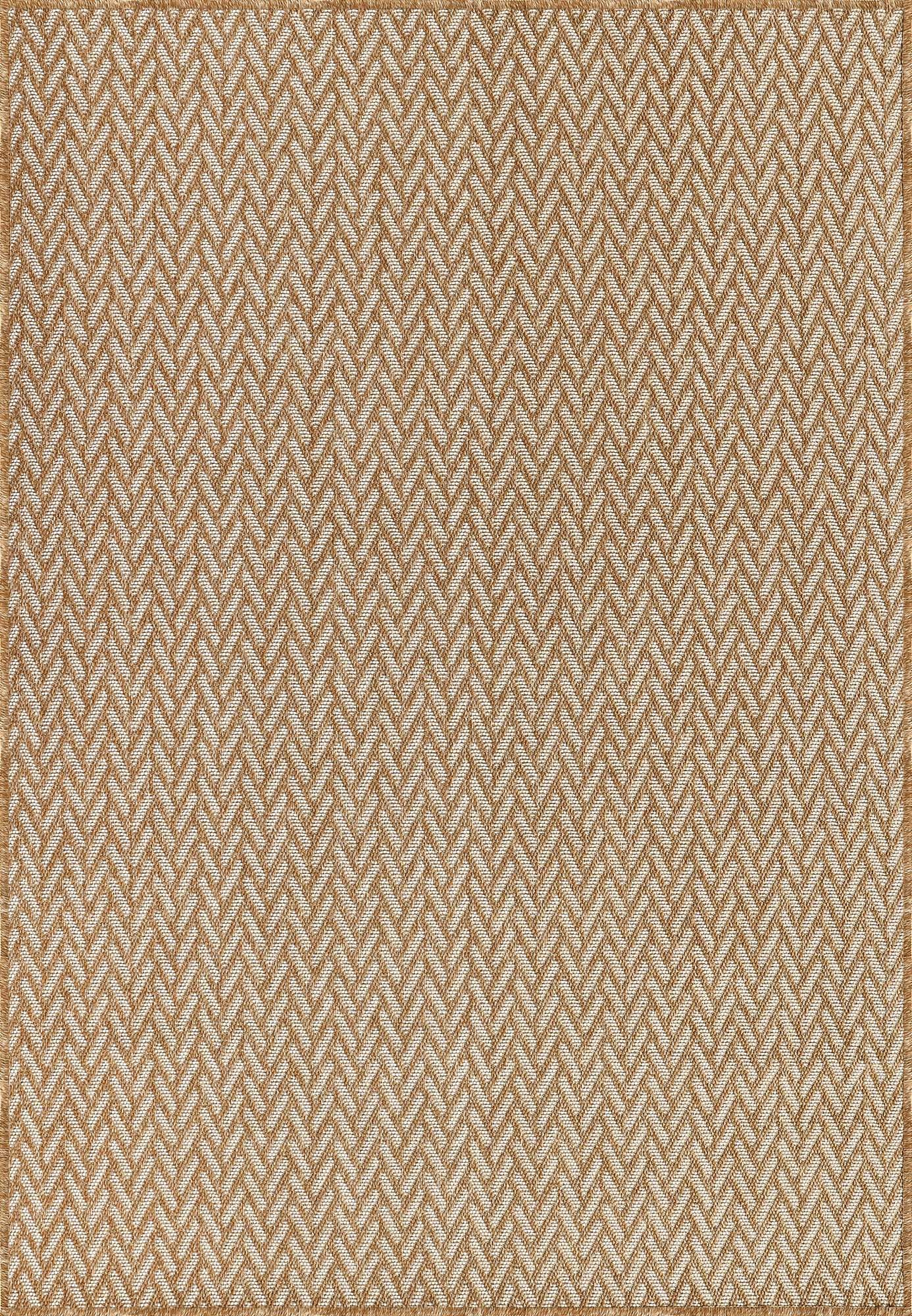 Karamel ve Ekru Zikzak Sisal Dokulu Halı - FM01W