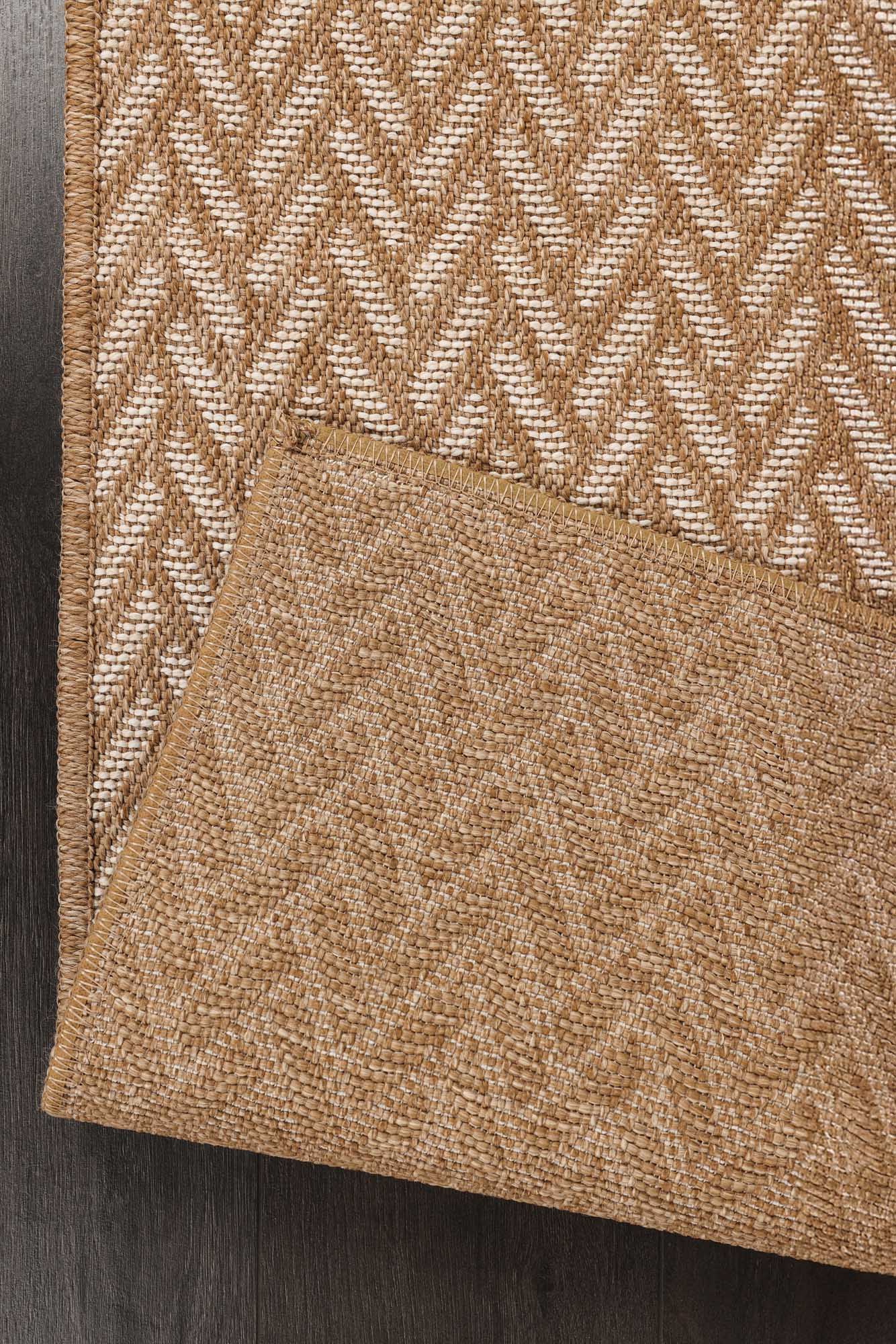 Karamel ve Ekru Zikzak Sisal Dokulu Halı - FM01W