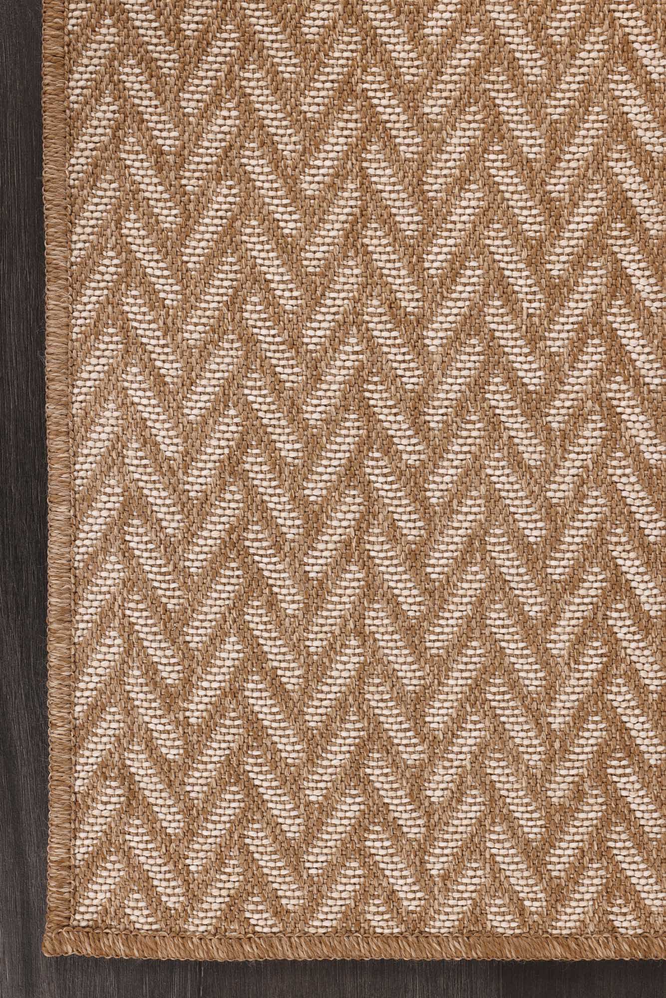 Karamel ve Ekru Zikzak Sisal Dokulu Halı - FM01W