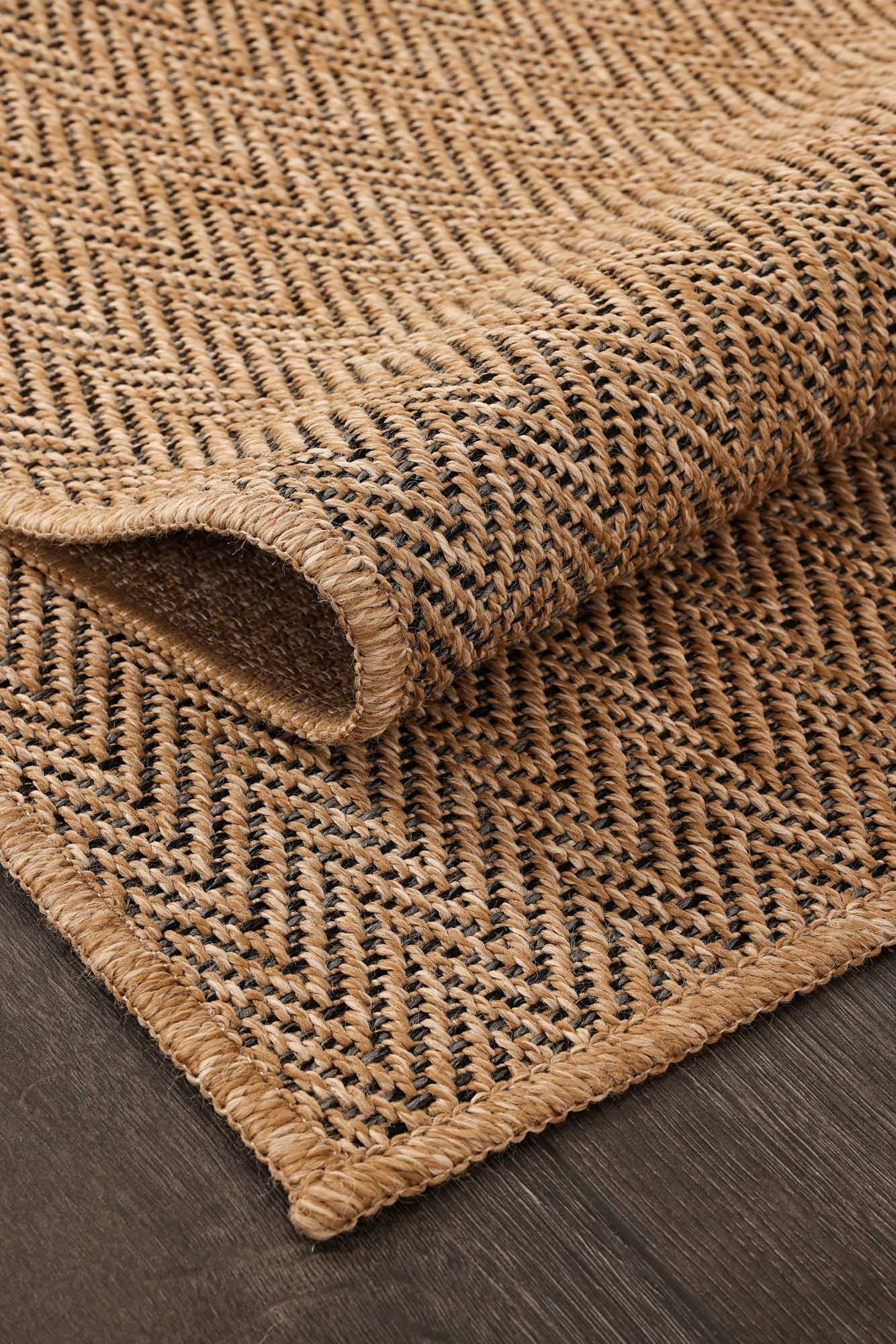 Kahve ve Siyah Balıksırtı Sisal Halı - FM03BL