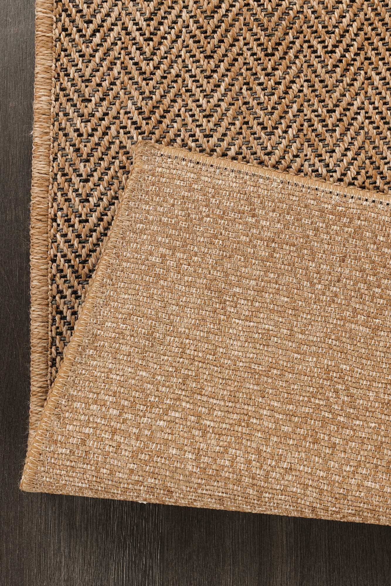 Kahve ve Siyah Balıksırtı Sisal Halı - FM03BL