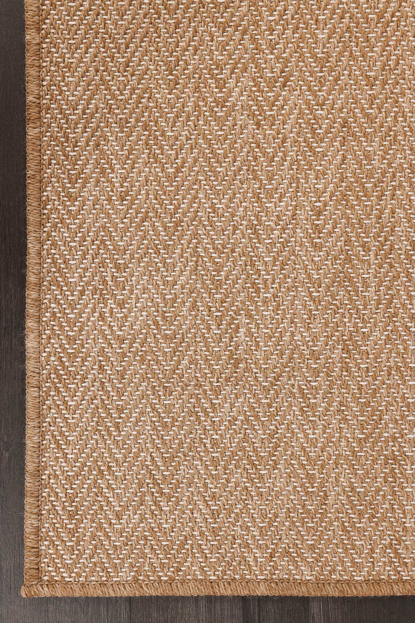 Kahve ve Beyaz Küçük Zikzak Sisal Halı - FM03W