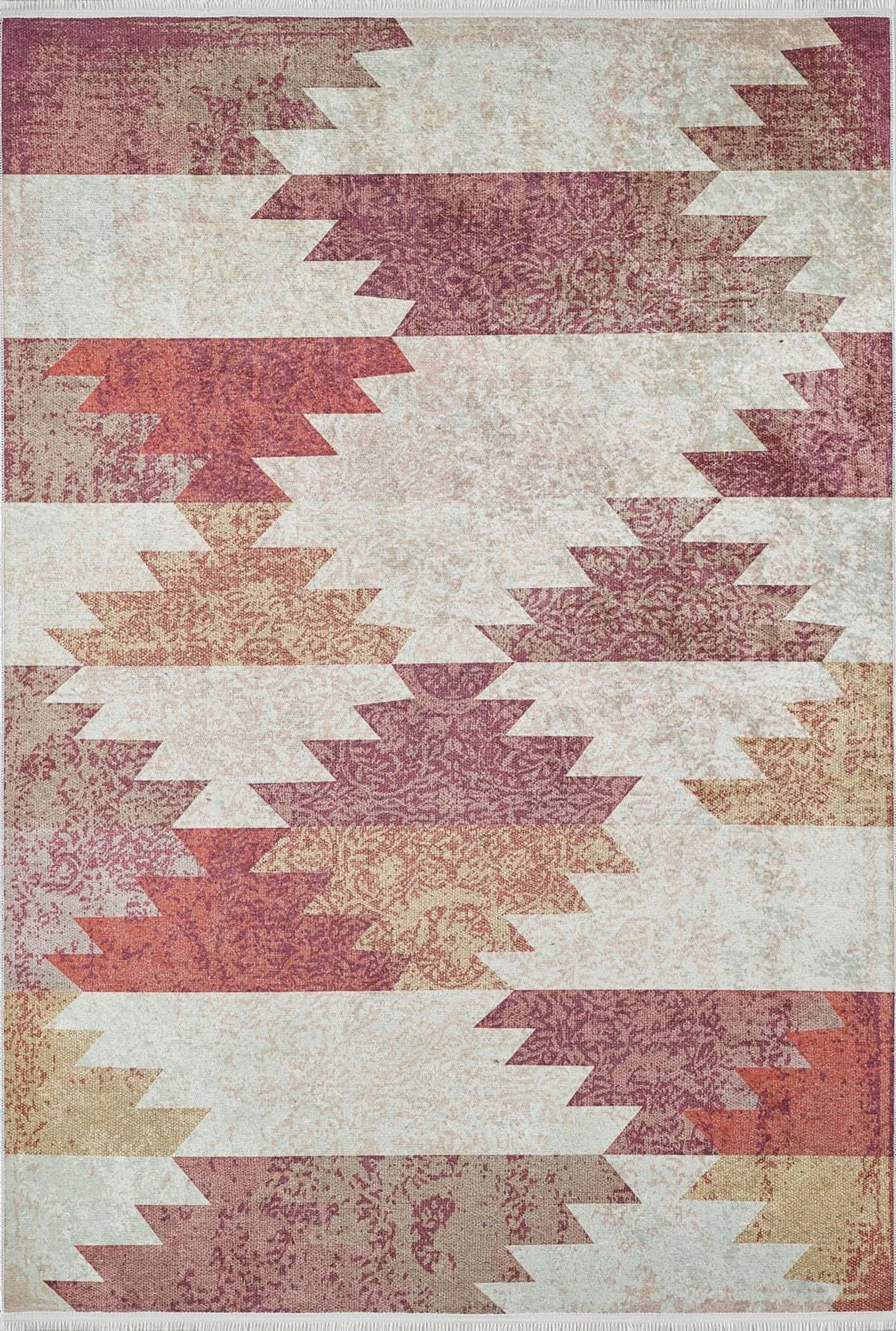 Pastel Bej Turuncu Kilim Halı