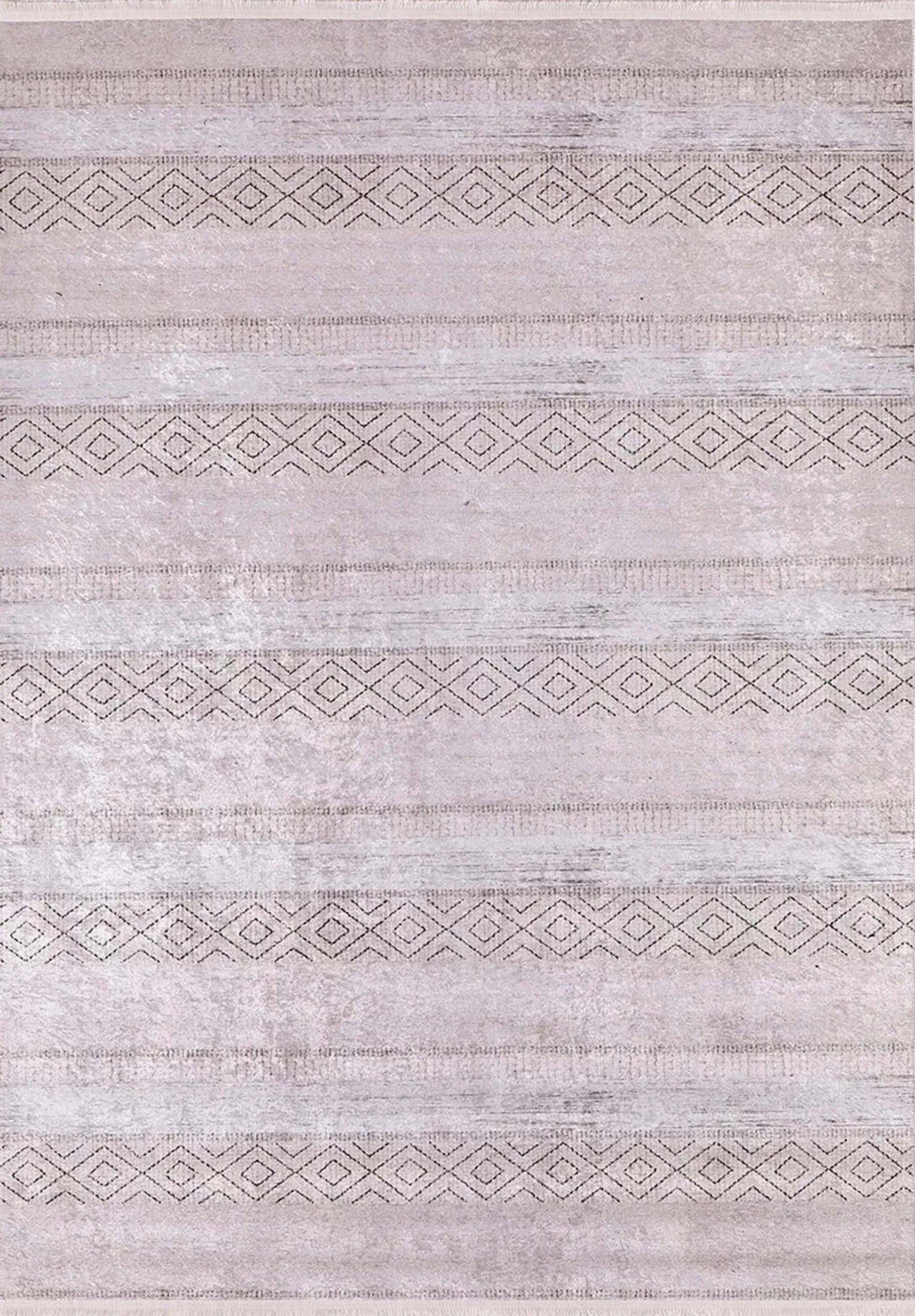Pastel Pembe Gri Desenli Vintage Halı