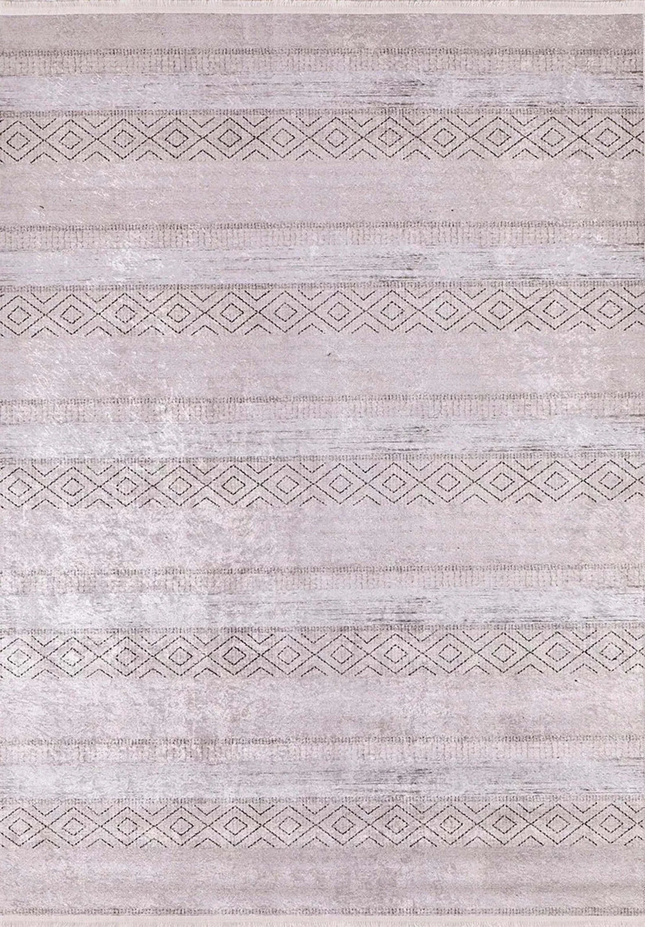Pastel Pembe Gri Desenli Vintage Halı