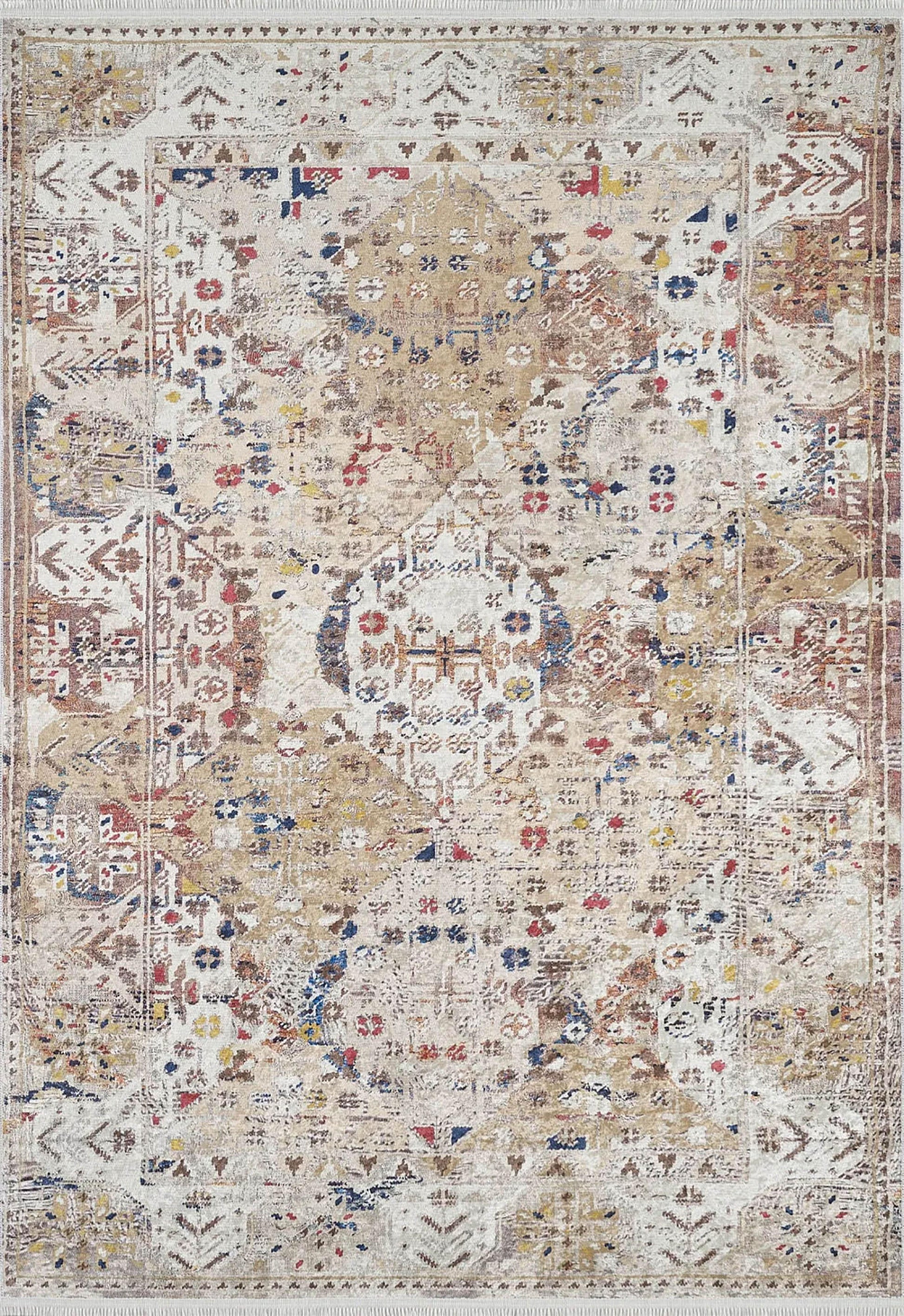 Pembe Bej Bohem Modern Kilim Halı