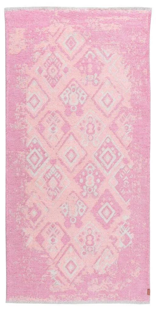 Pembe Çift Taraflı Yıkanabilir Vintage Halı