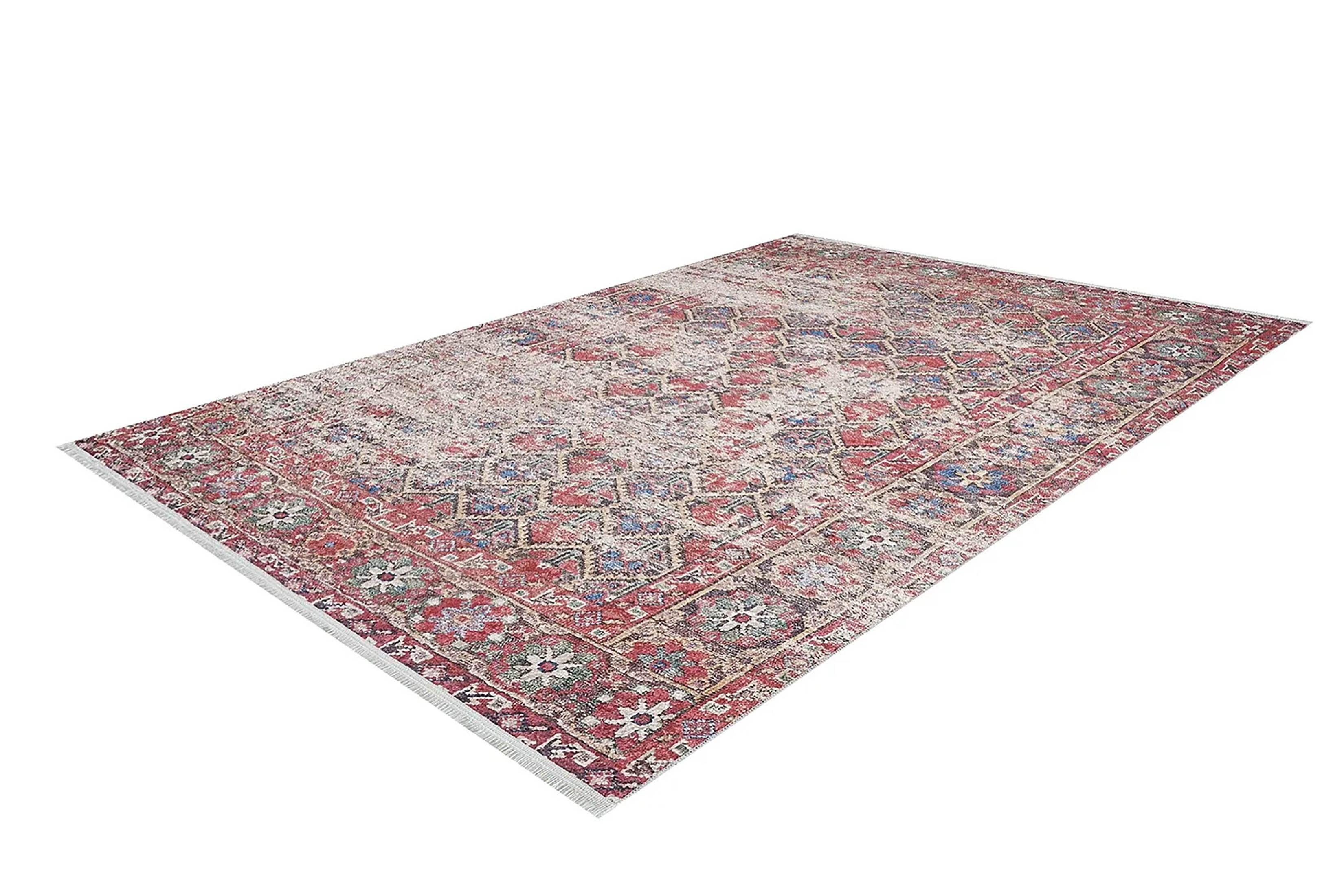 Petek Desenli Kırmızı Modern Halı