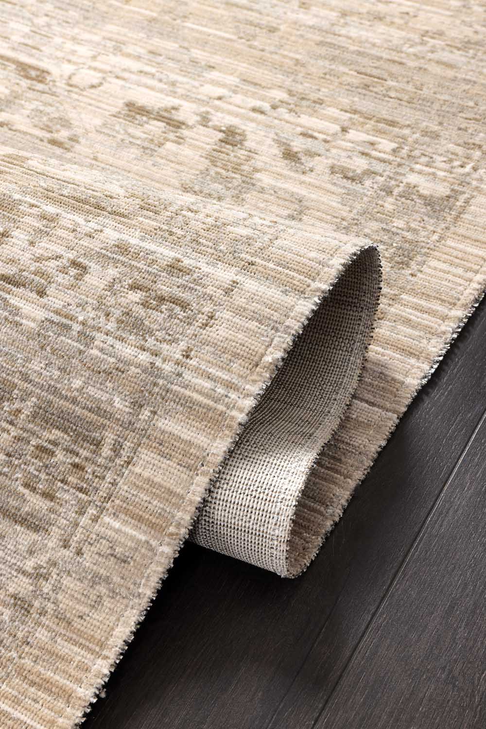 Vizon Bej Eskitme Madalyon Desenli Modern Halı - FMRT02