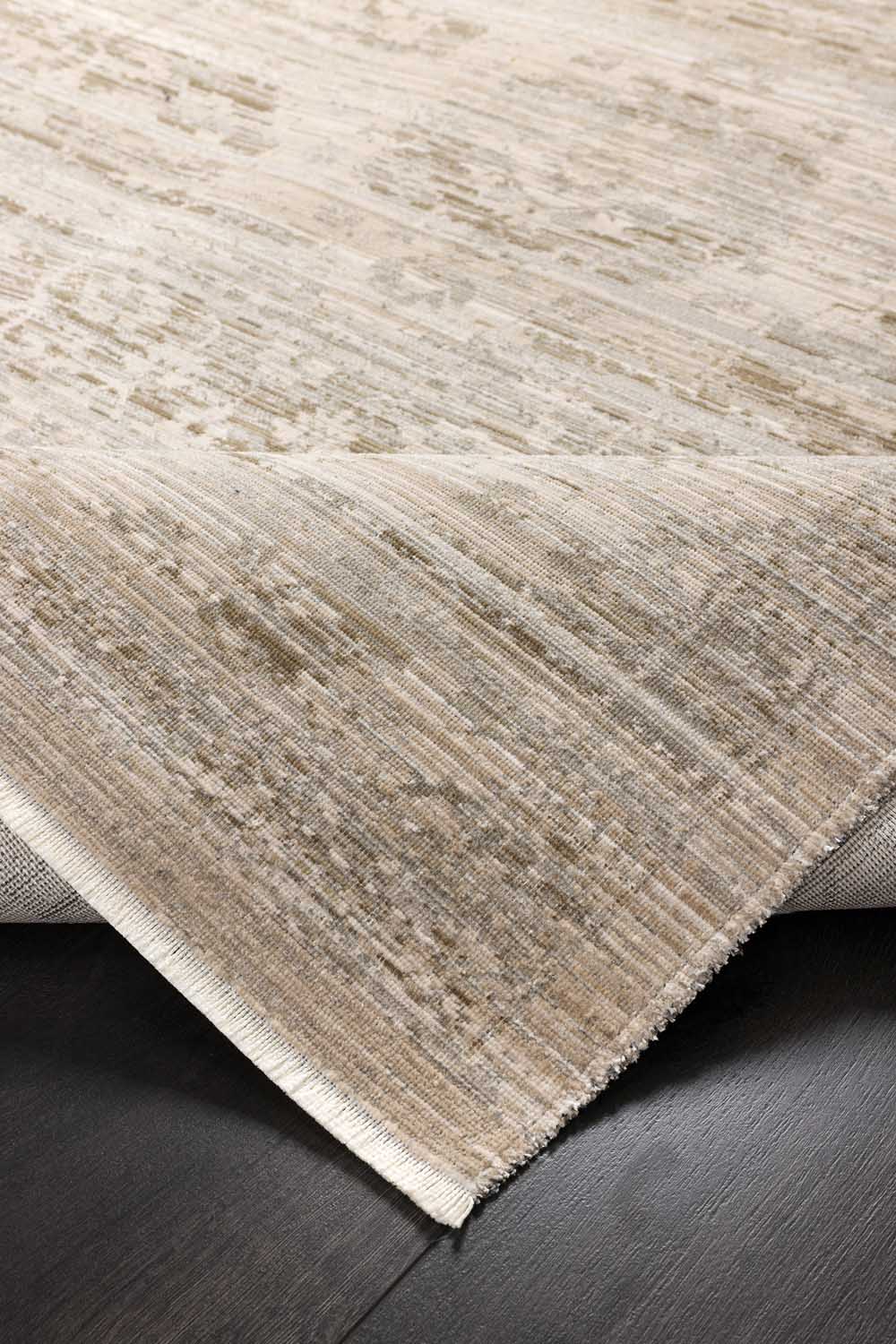 Vizon Bej Eskitme Madalyon Desenli Modern Halı - FMRT02