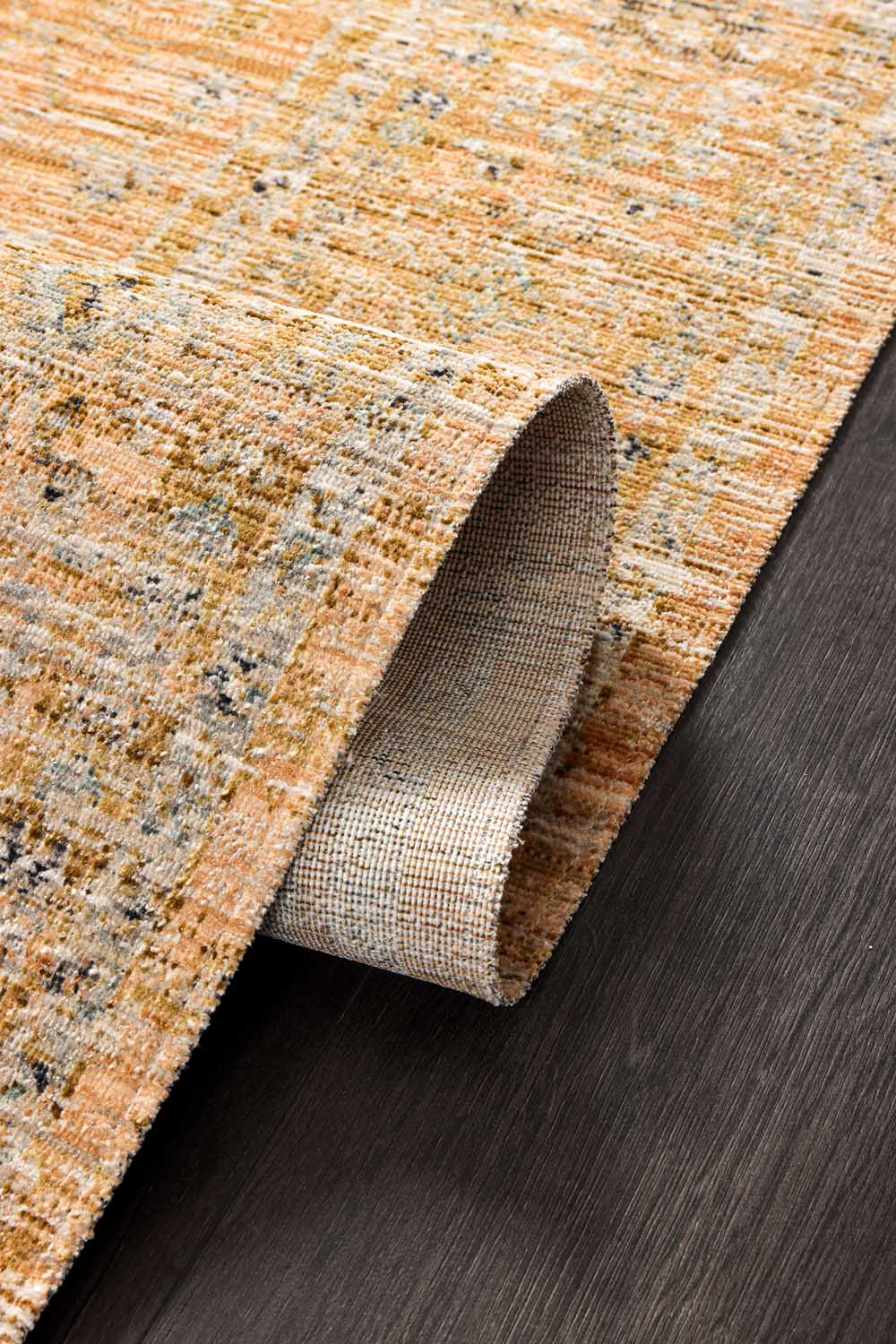 Karamel Turuncu Eskitme Desenli Modern Halı - FMRT05