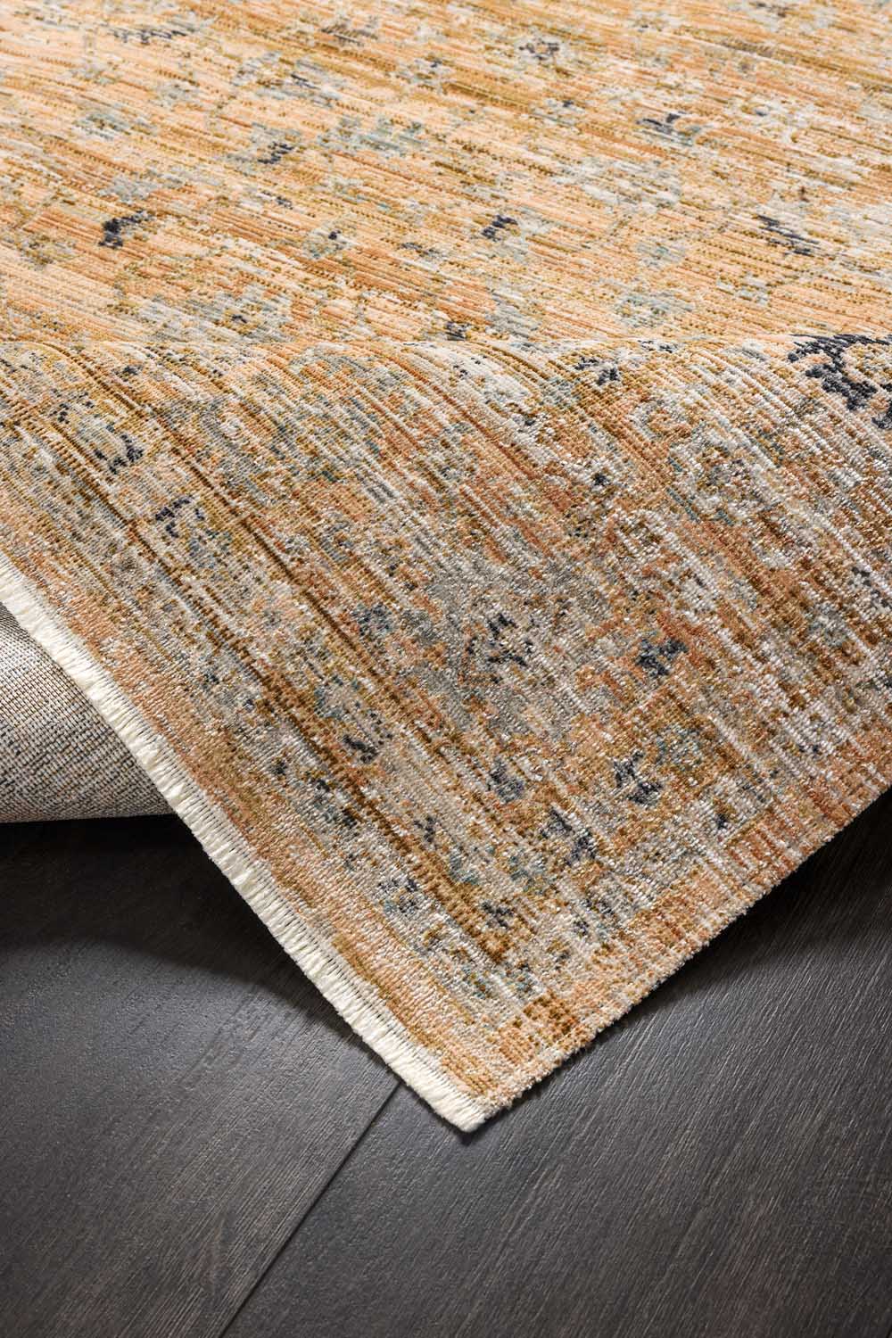 Karamel Turuncu Eskitme Desenli Modern Halı - FMRT05