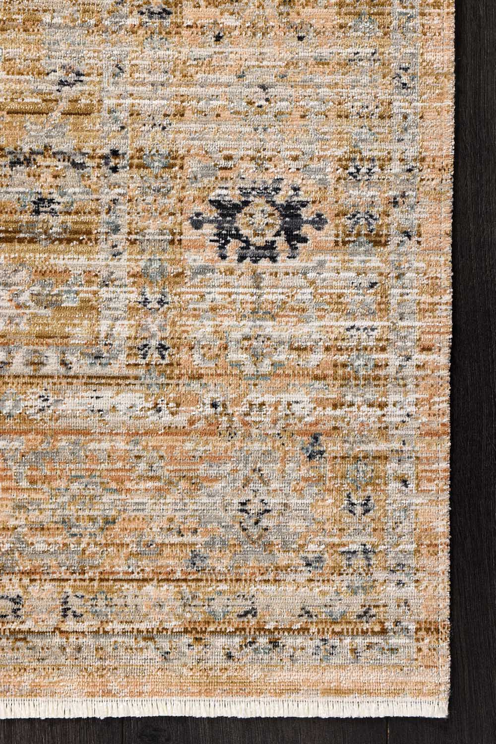 Karamel Turuncu Eskitme Desenli Modern Halı - FMRT05