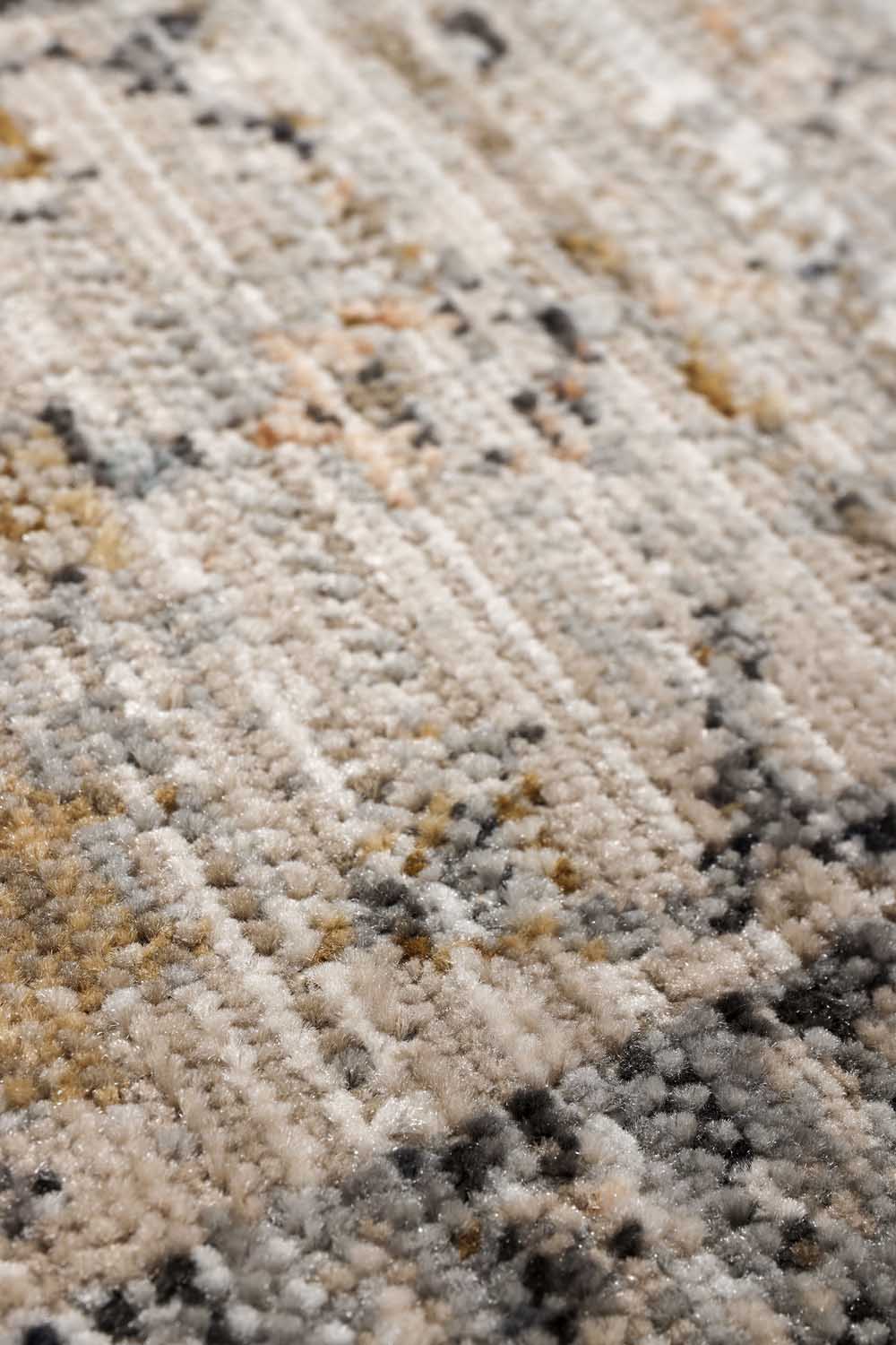 Vizon Gri Eskitme Çiçek Desenli Modern Halı - FMRT06