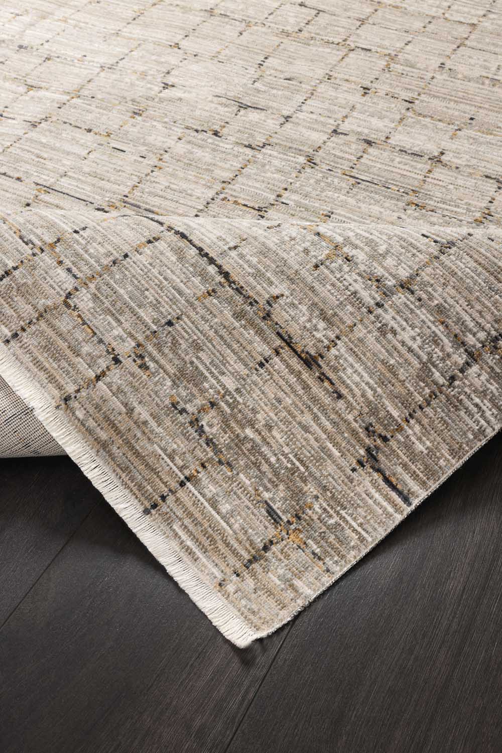 Vizon Gri Geometrik Modern Halı - FMRT07