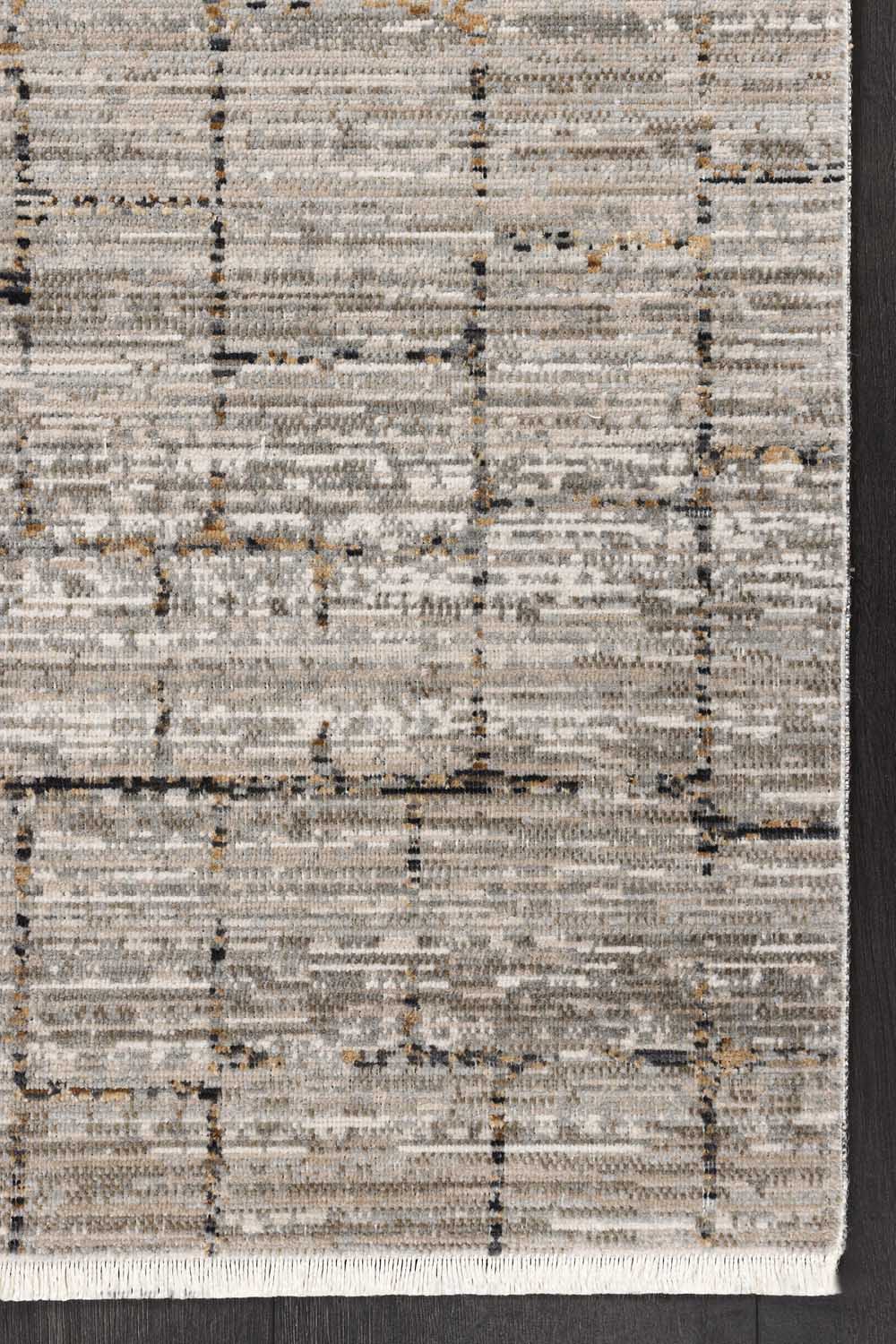 Vizon Gri Geometrik Modern Halı - FMRT07