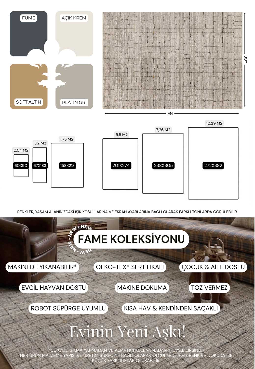 Vizon Gri Geometrik Modern Halı - FMRT07