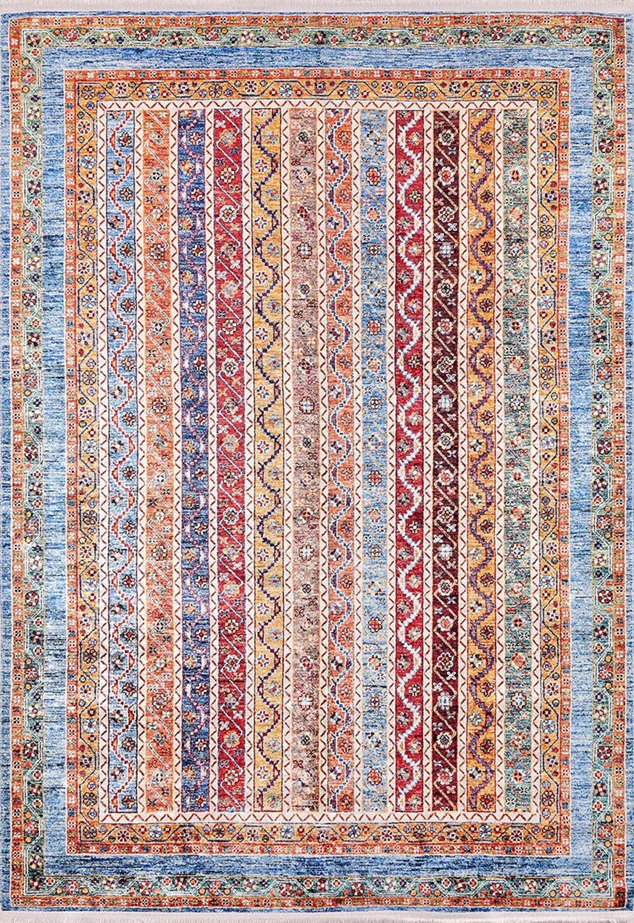 Renkli Çizgili Vintage Halı