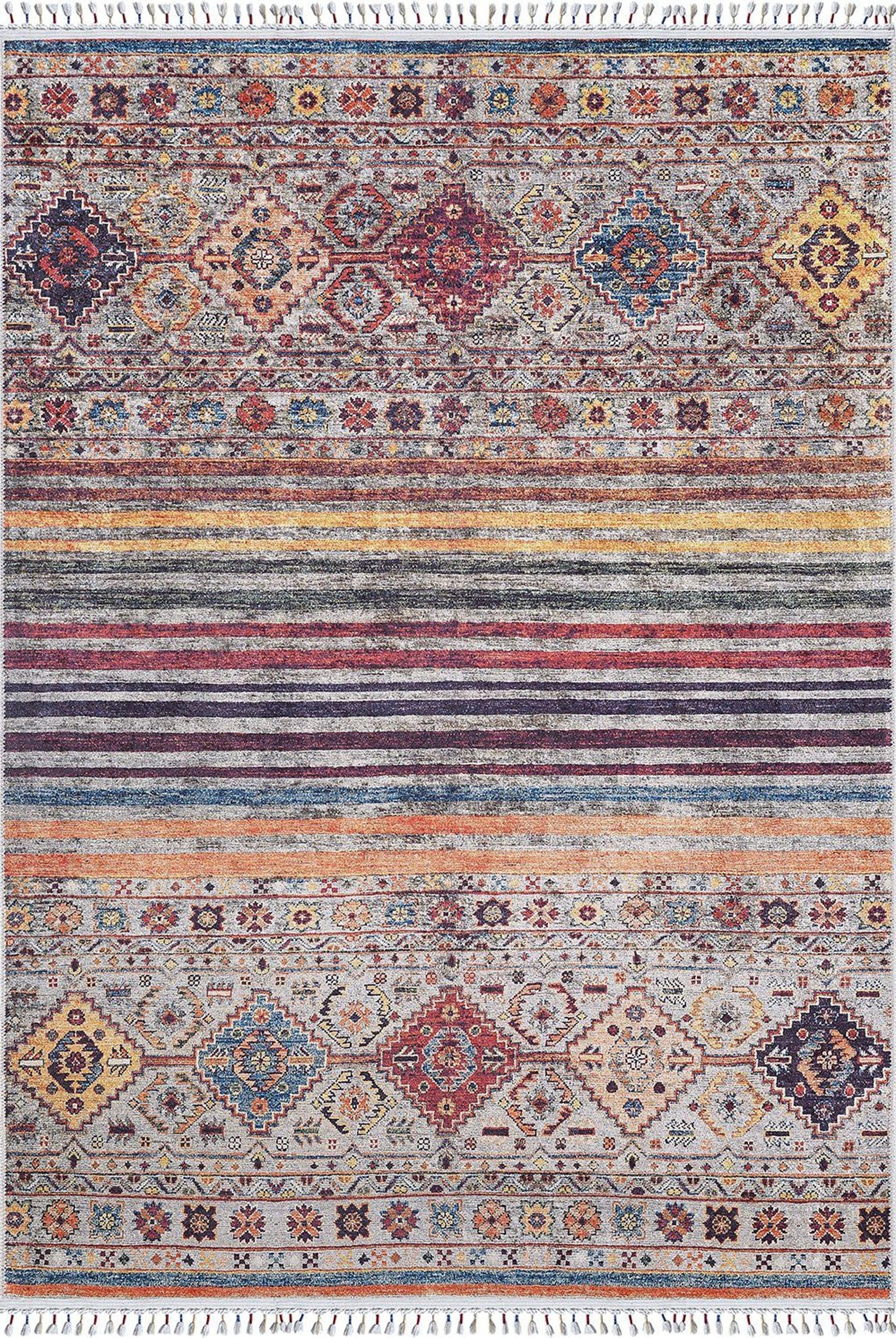 Renkli Geometrik Desenli Kilim Halı