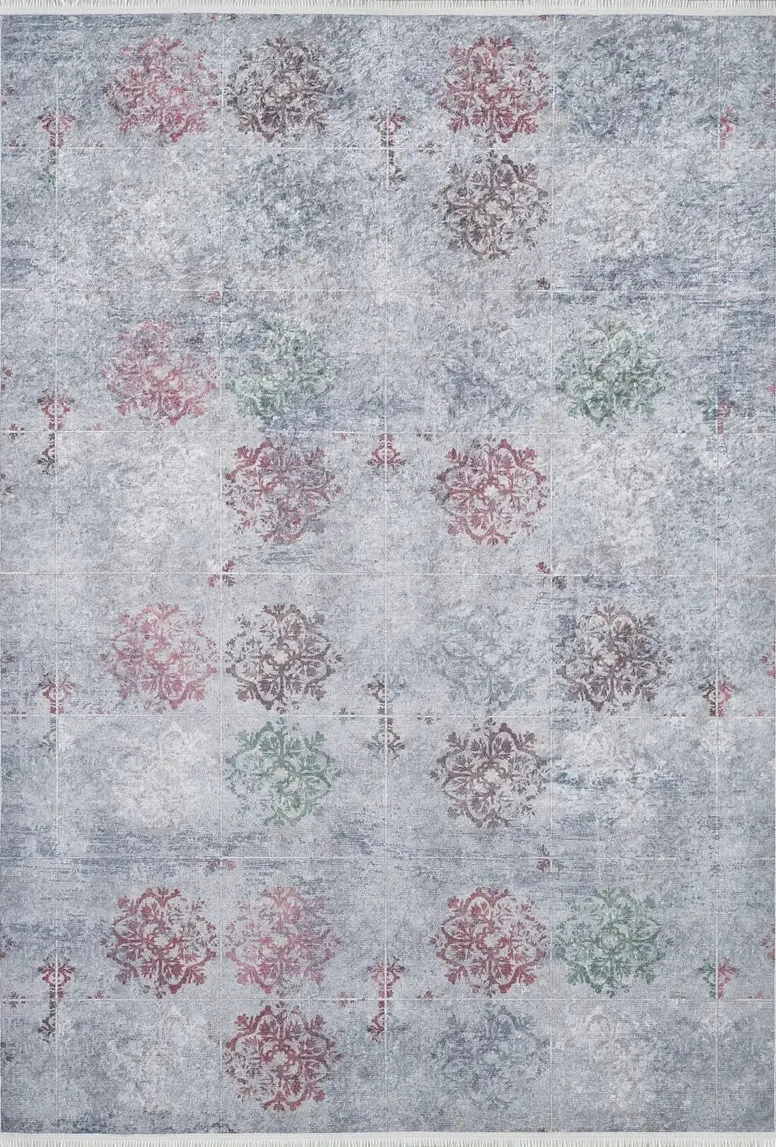 Renkli Madalyon Desenli Halı