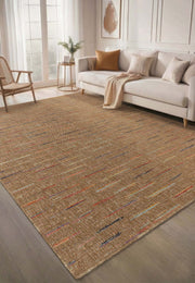 Kahve Sisal Renkli Çizgi Detaylı Halı - FM05M