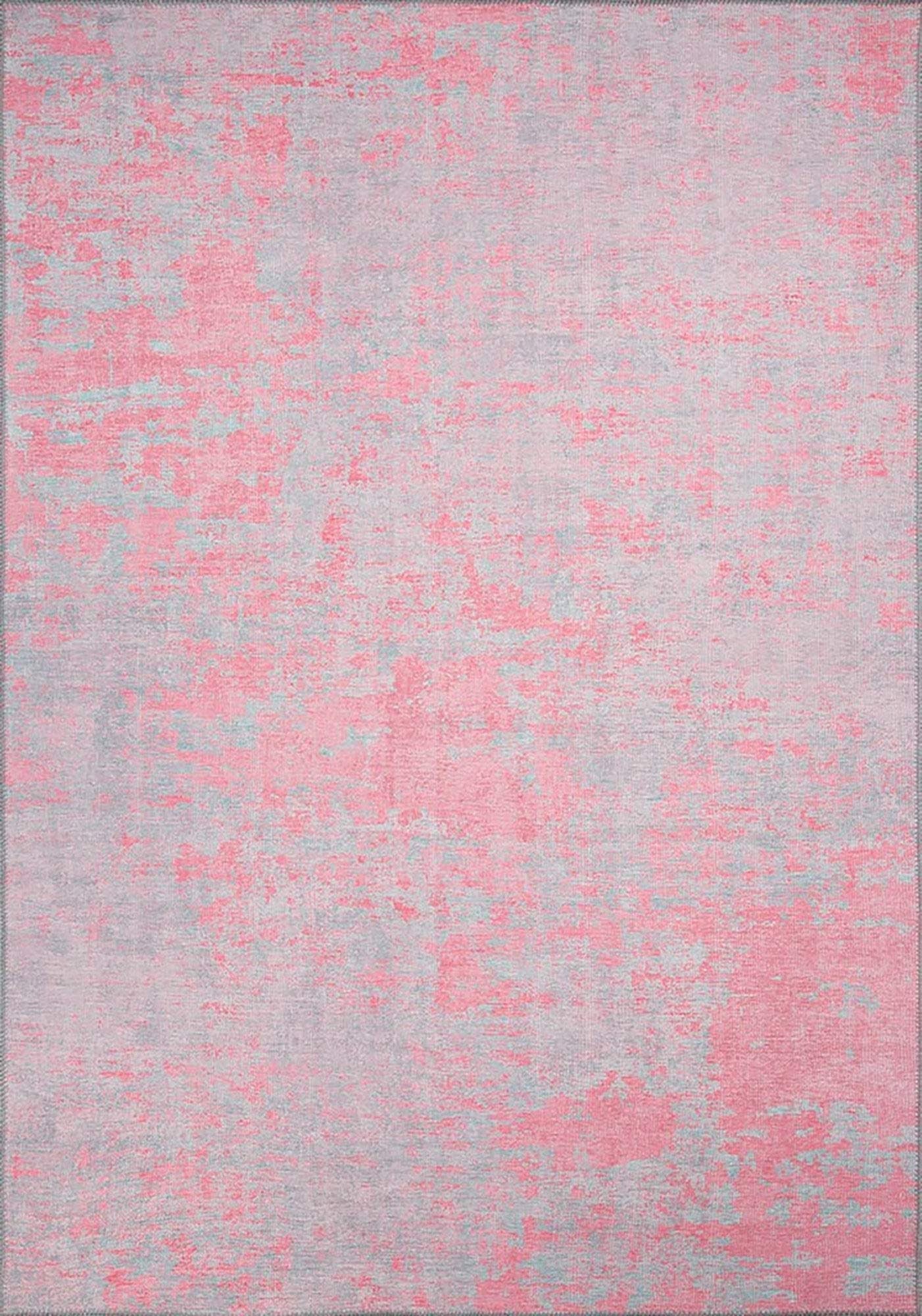 Pembe ve Gri Soyut Desenli Modern Halı