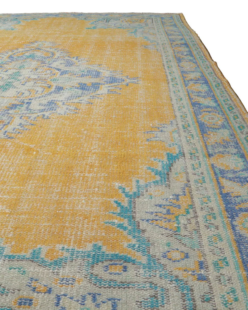 Ruken Yellow Orange Vintage Area Rug