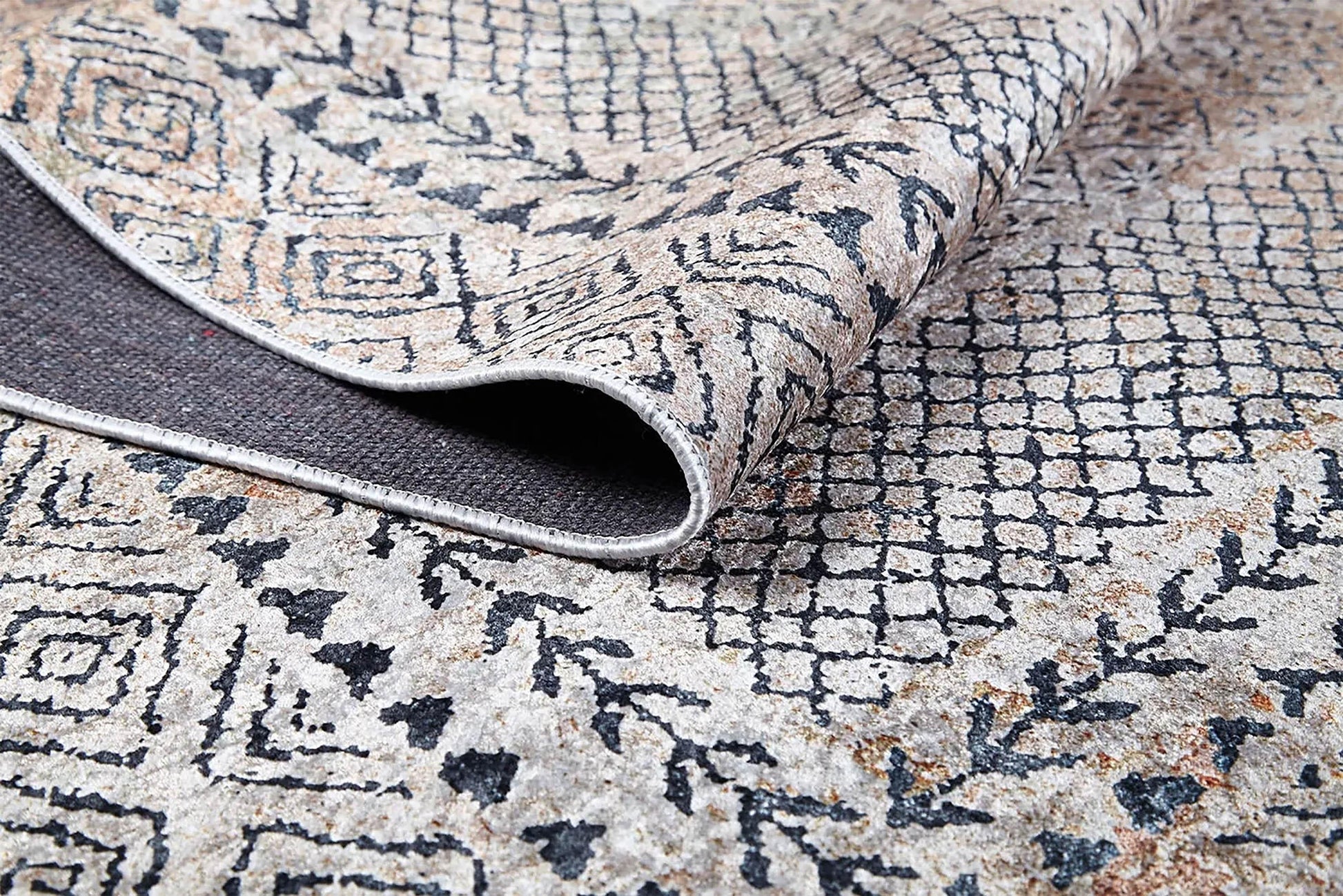 Sade Bej Geometrik Modern Halı