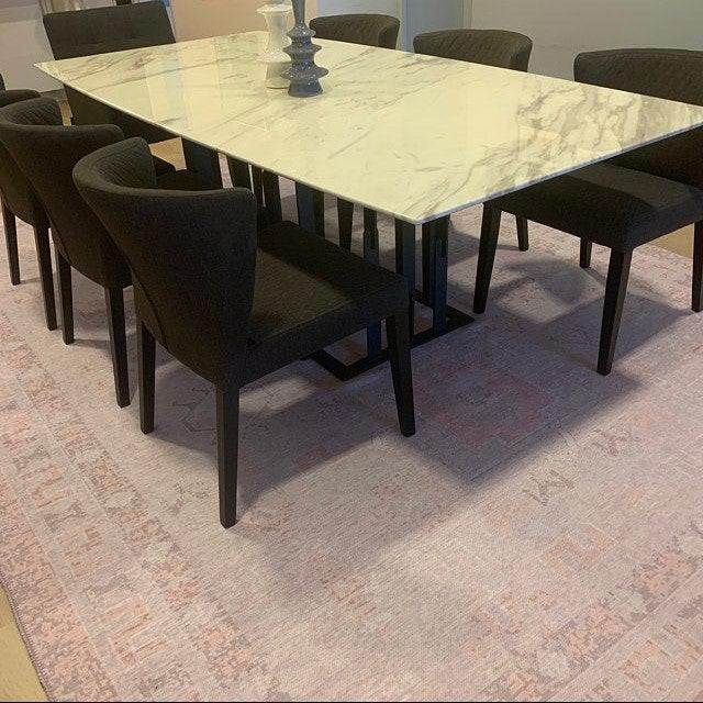 Pudra Pembe ve Lila Etnik Desenli Modern Halı