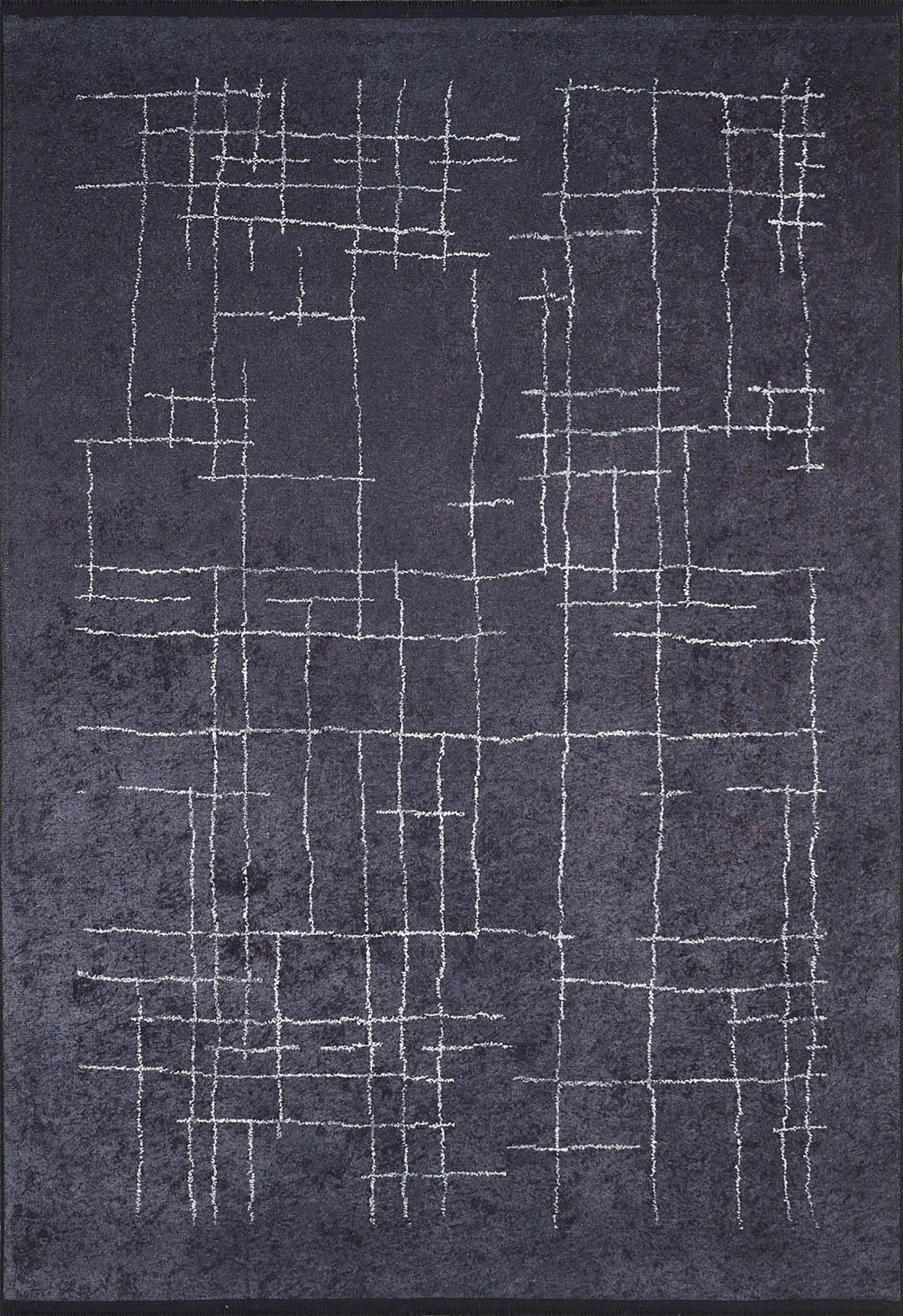 Siyah Beyaz Geometrik Halı