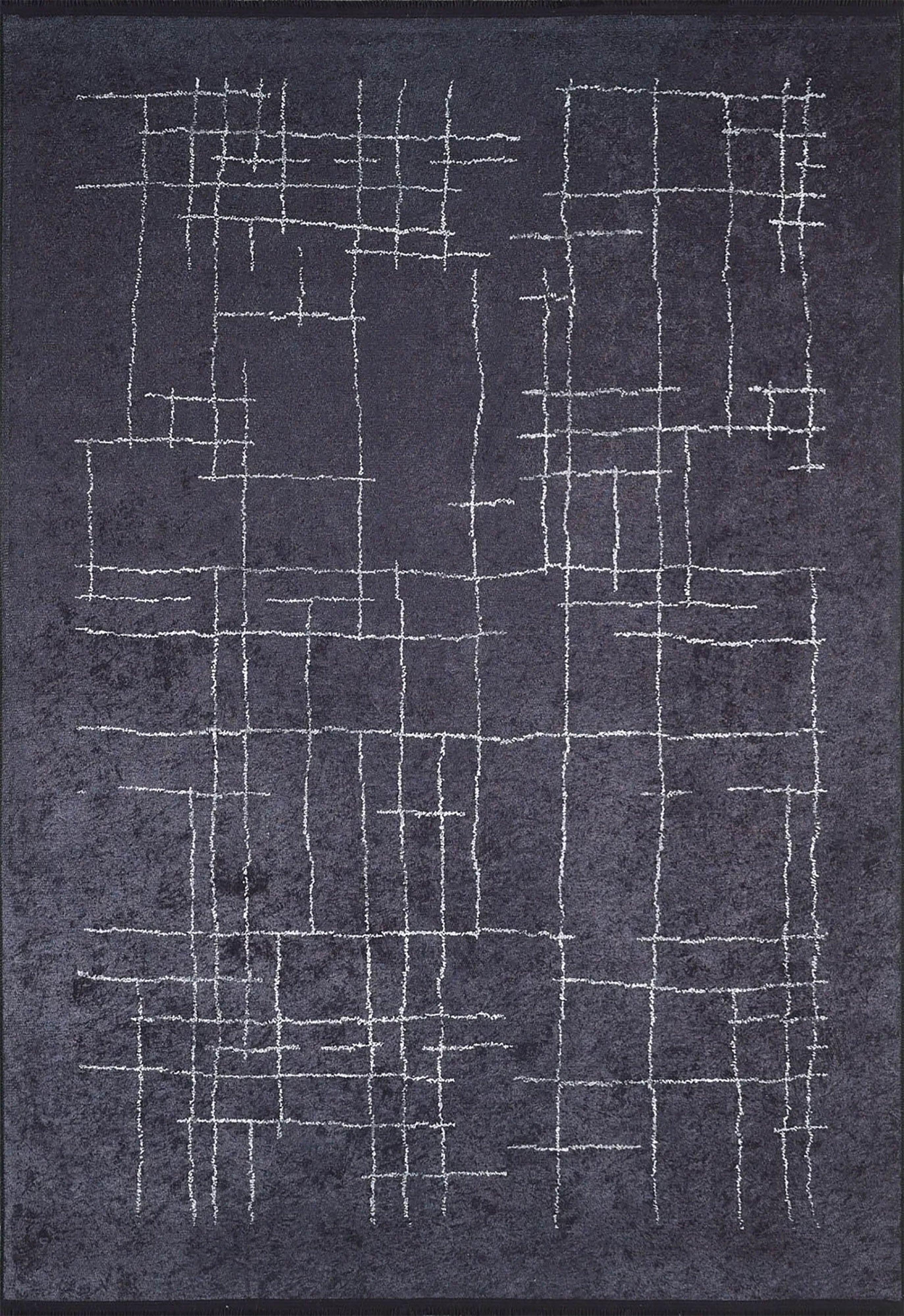 Siyah Beyaz Geometrik Halı