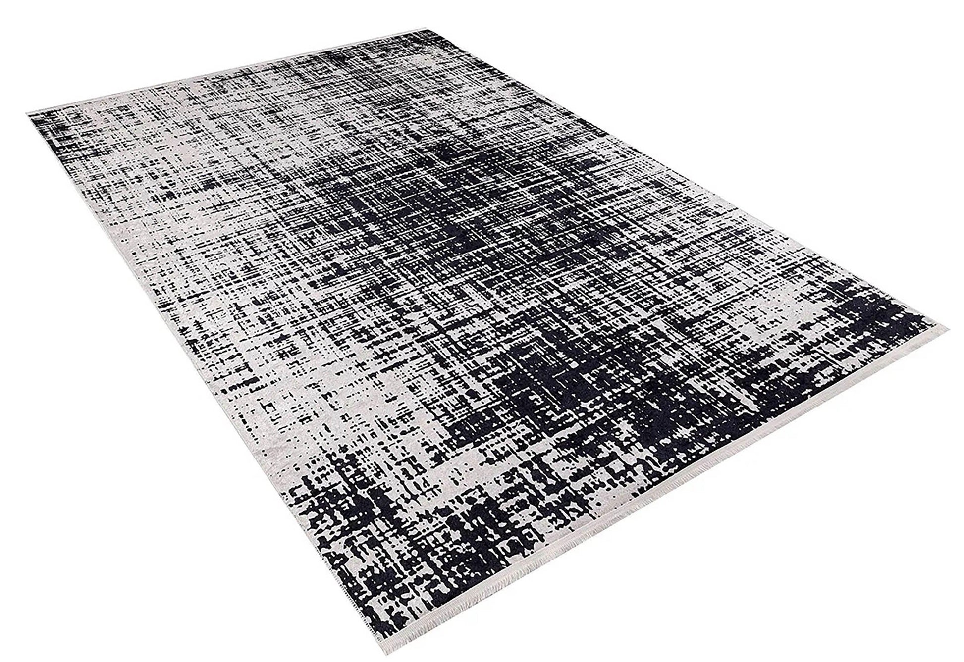 Siyah Beyaz Grafik Modern Soyut Halı