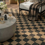 Plain Beige and Coffee Tones Wicker Textured Carpet