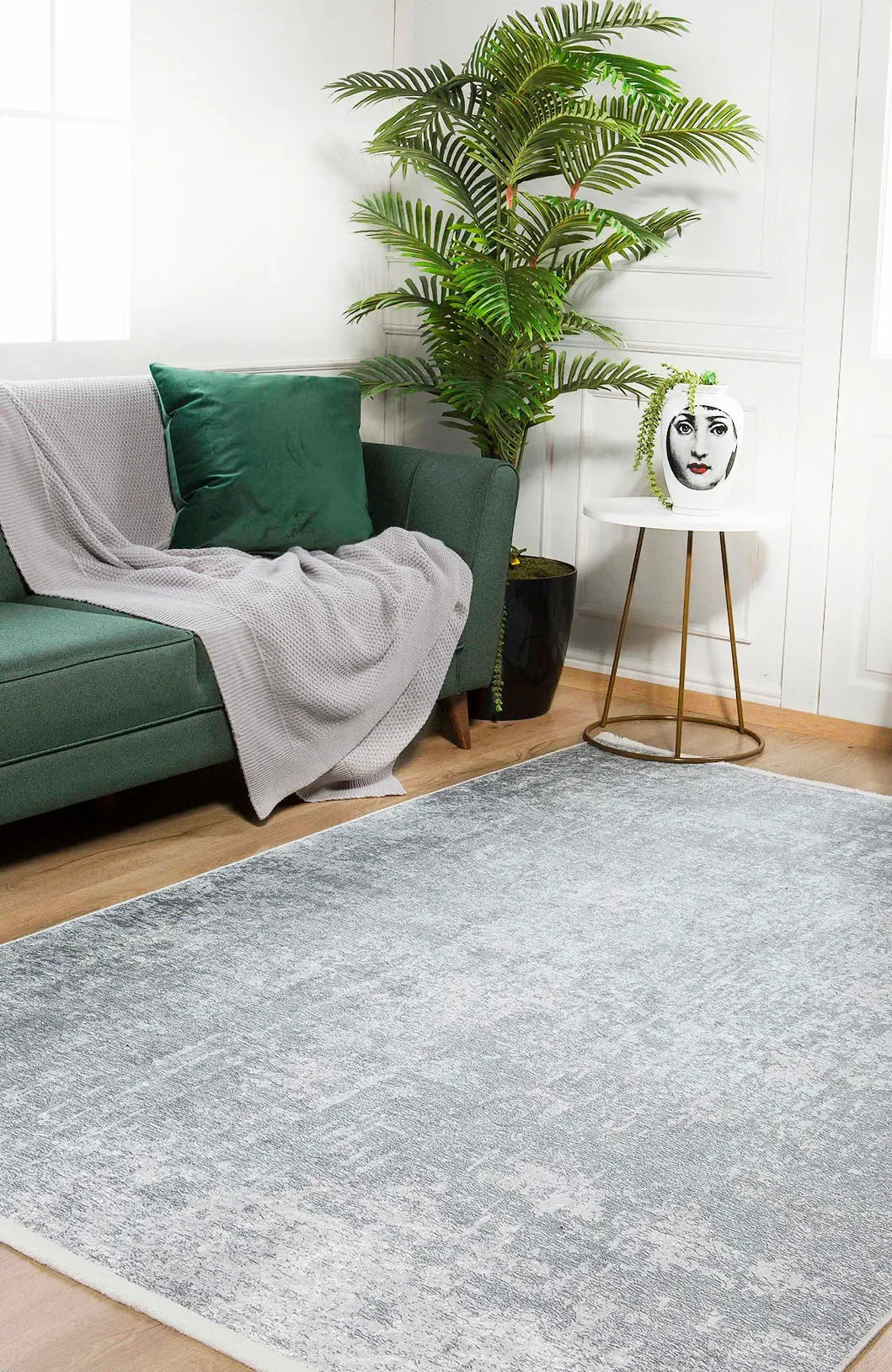 Soft Açık Gri Modern Yıkanabilir Halı