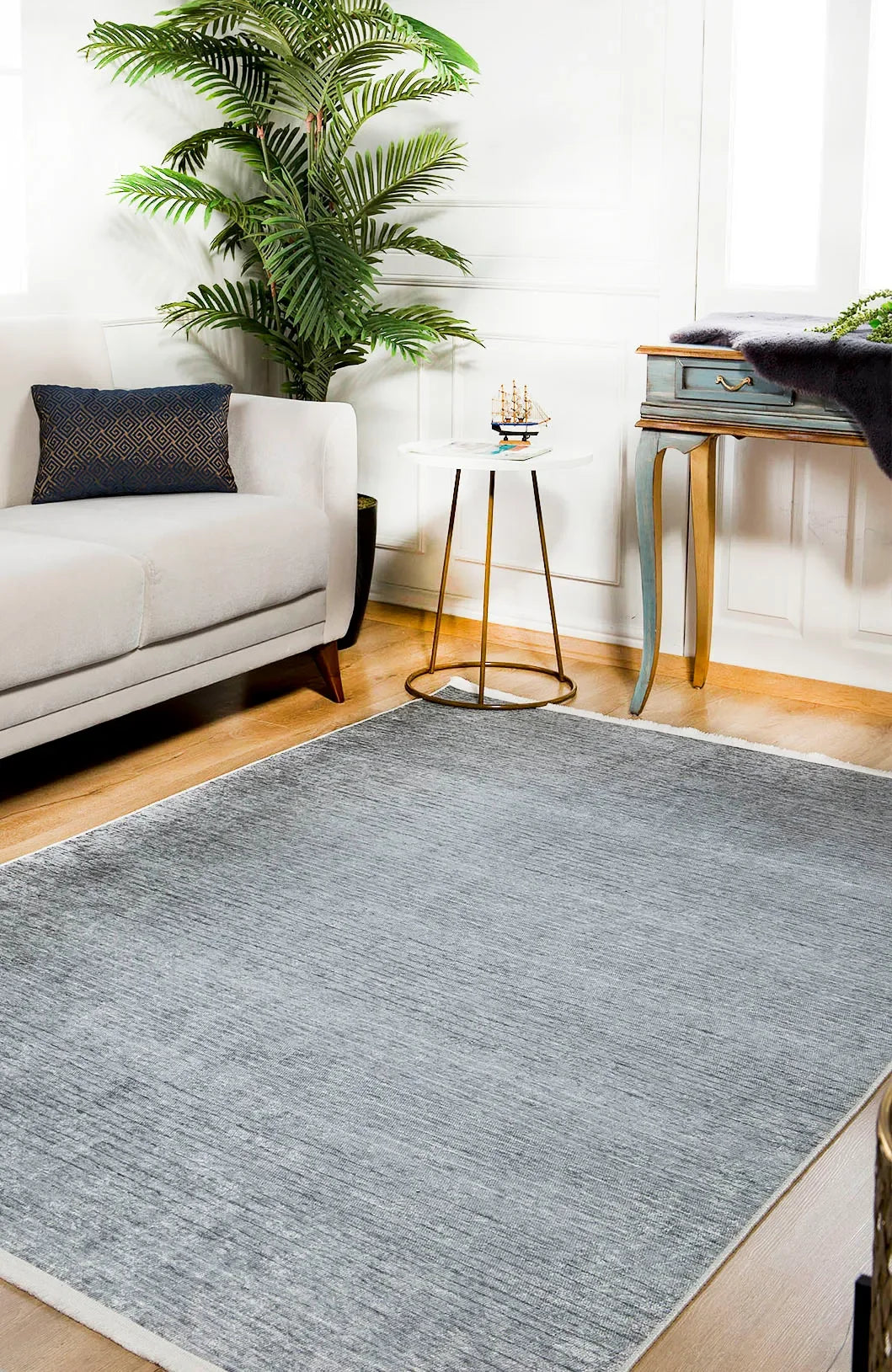 Soft Düz Gri Renk Modern Halı