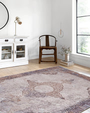 Soluk Pembe Krem Bej Geometrik Desenli Kilim Halı