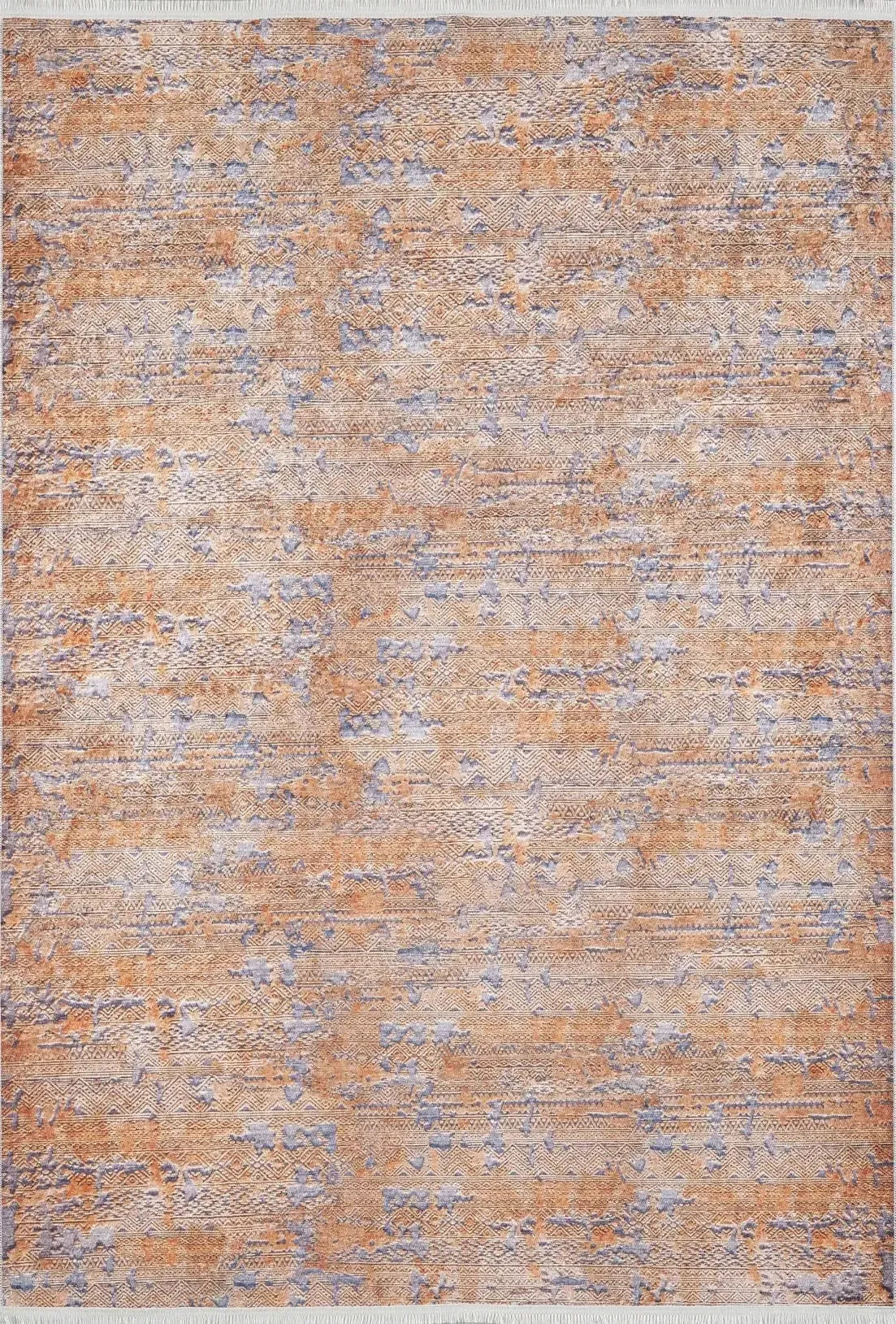 Toprak Turuncu Mavi Modern Halı
