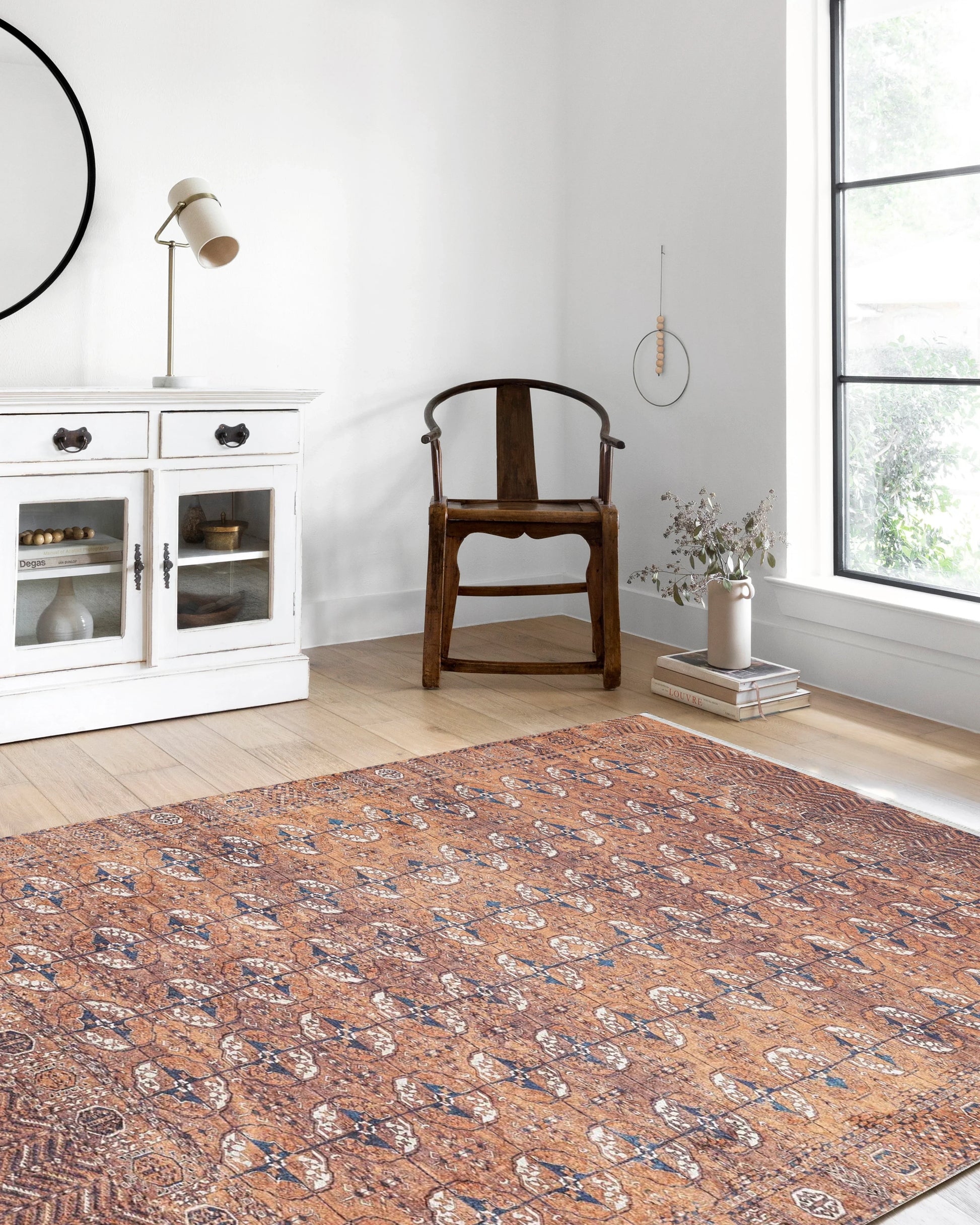 Turuncu Geometrik Desenli Kilim Halı