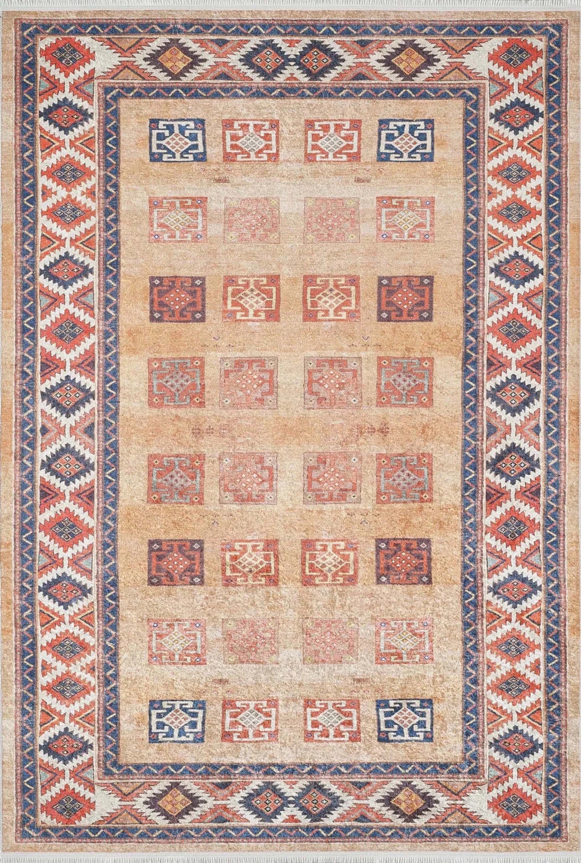 Turuncu Renkli Vintage Halı