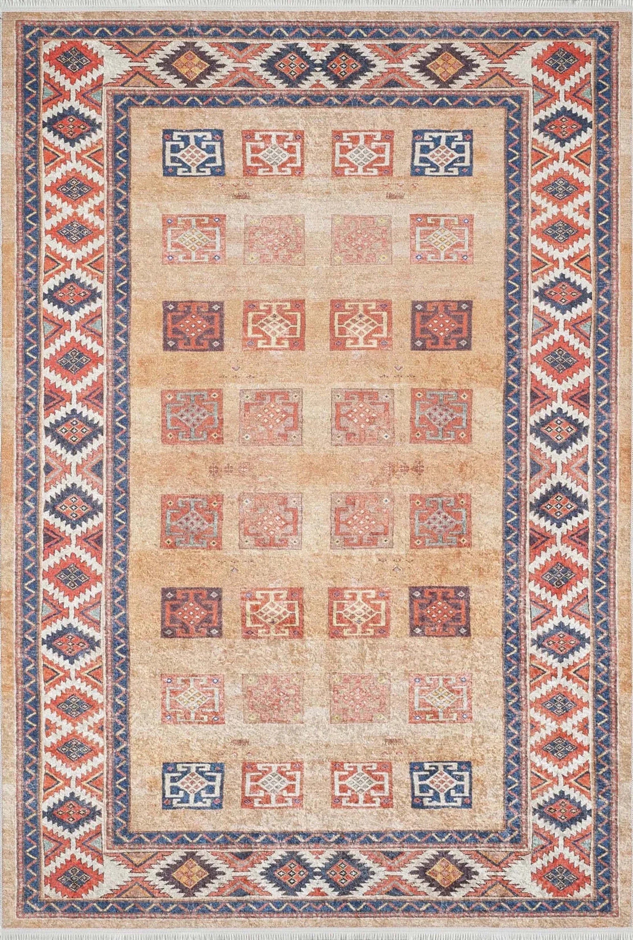 Turuncu Renkli Vintage Halı