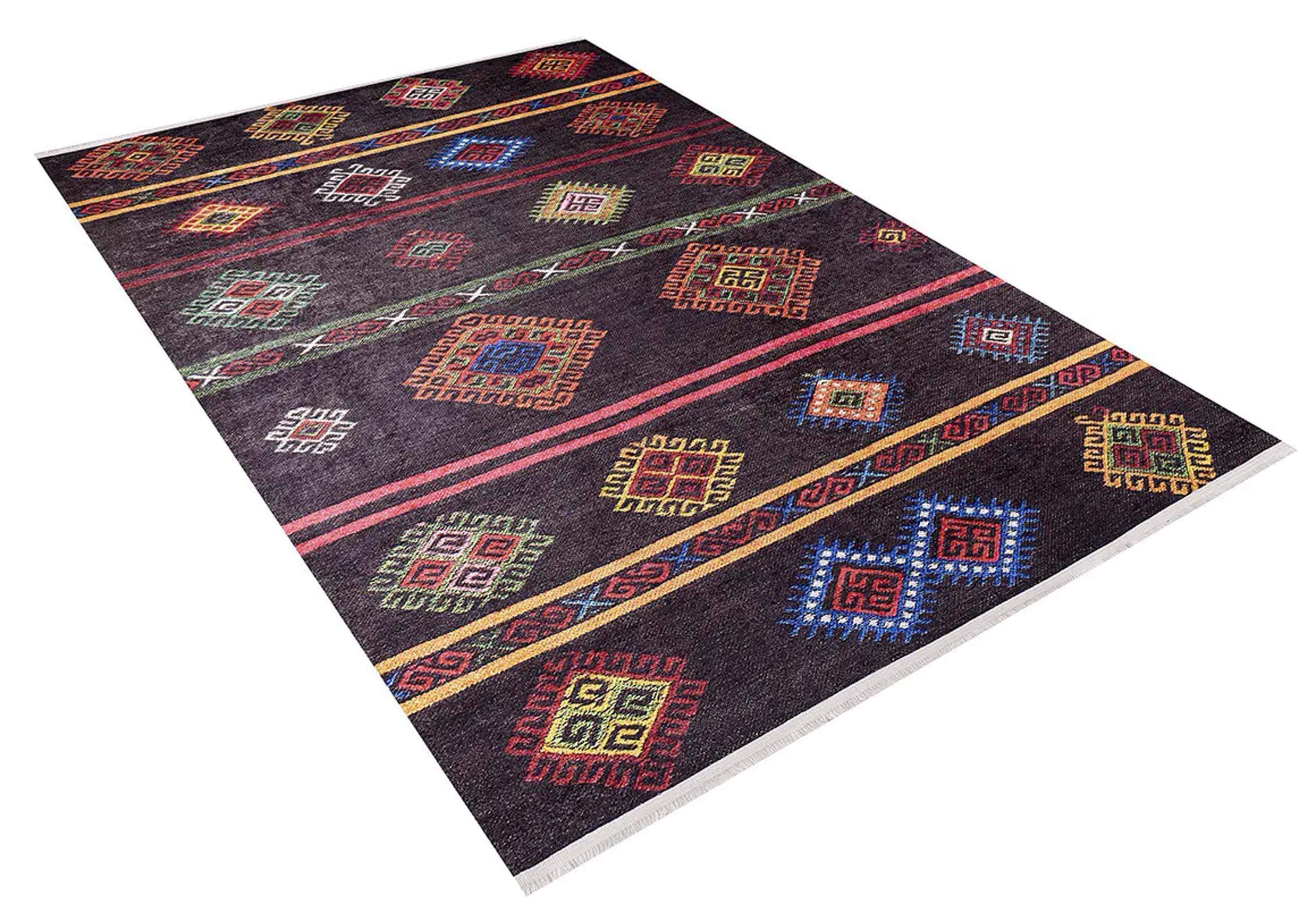 Uşak Koyu Kahverengi Kilim Halısı