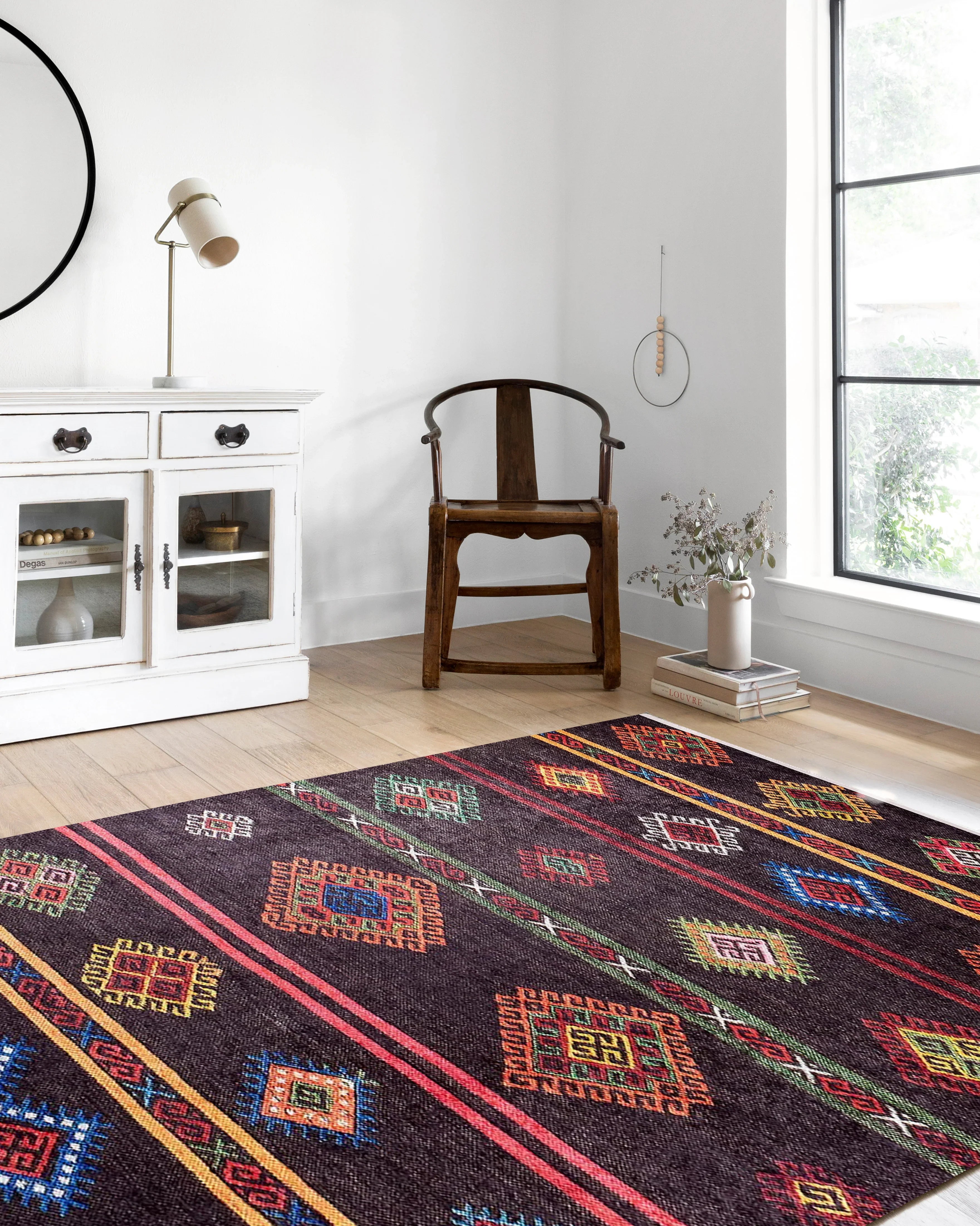 Uşak Koyu Kahverengi Kilim Halısı