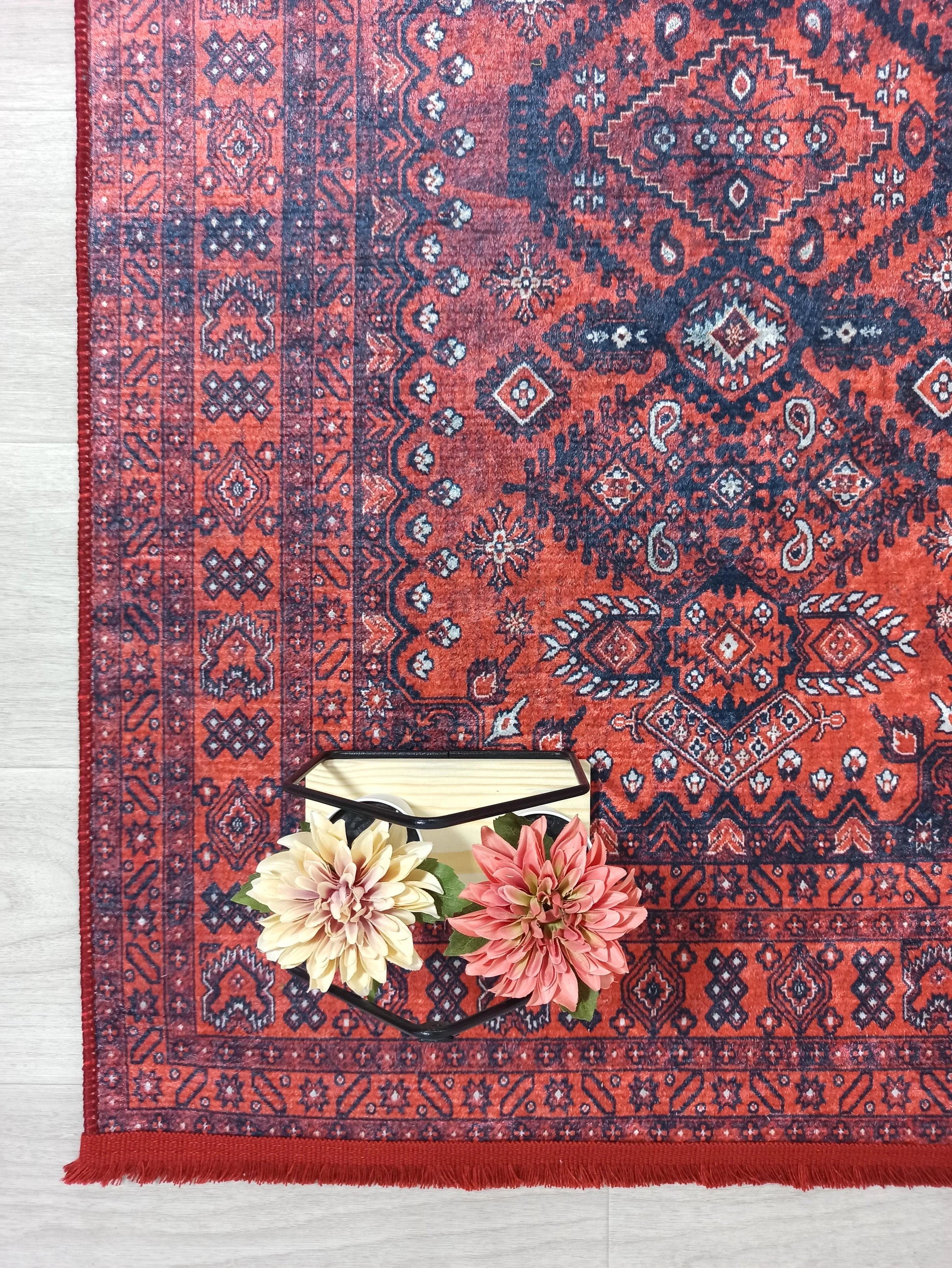 Uşak Madalyon Bordo Kızıl Halı