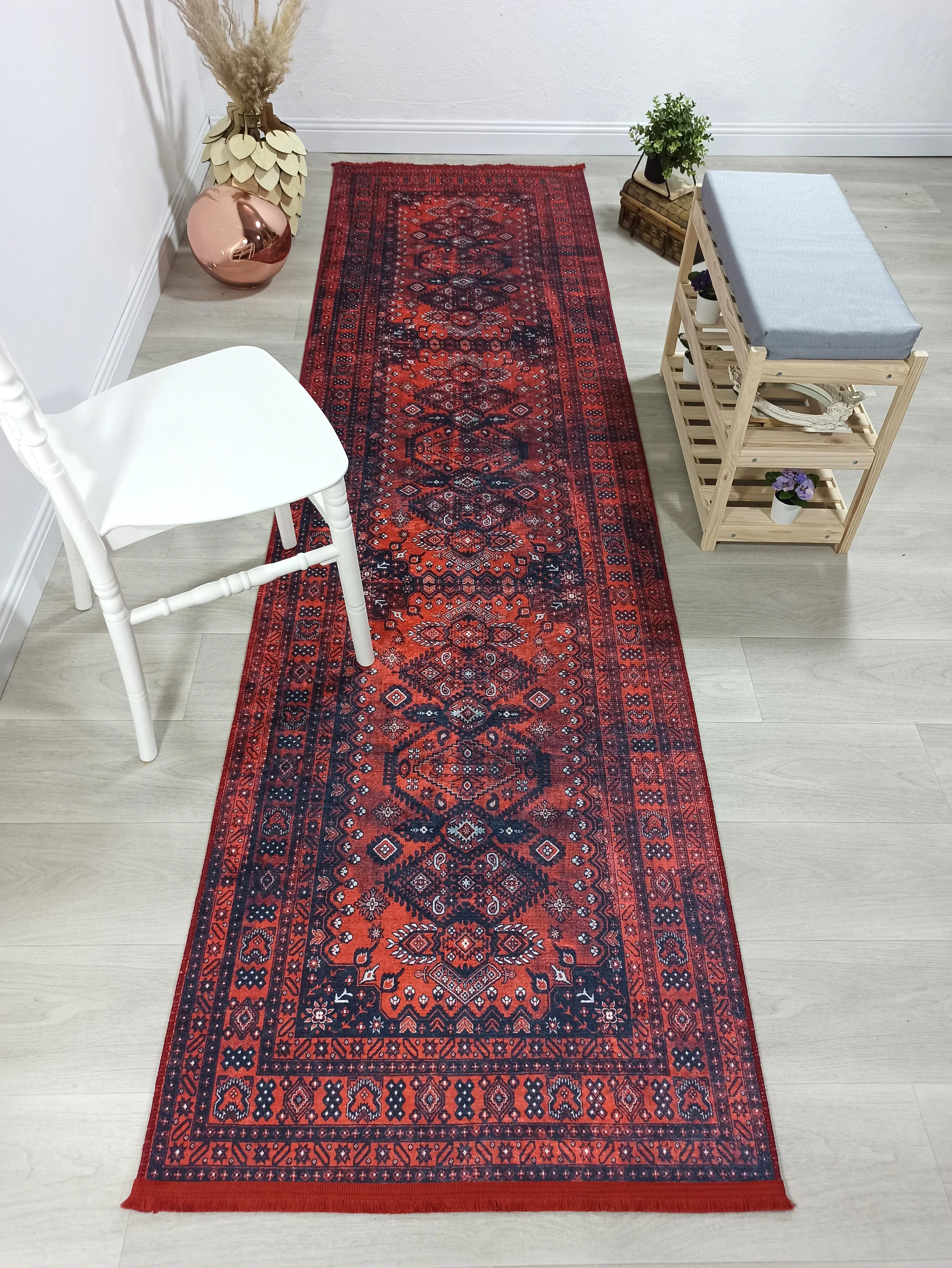 Uşak Madalyon Bordo Kızıl Halı