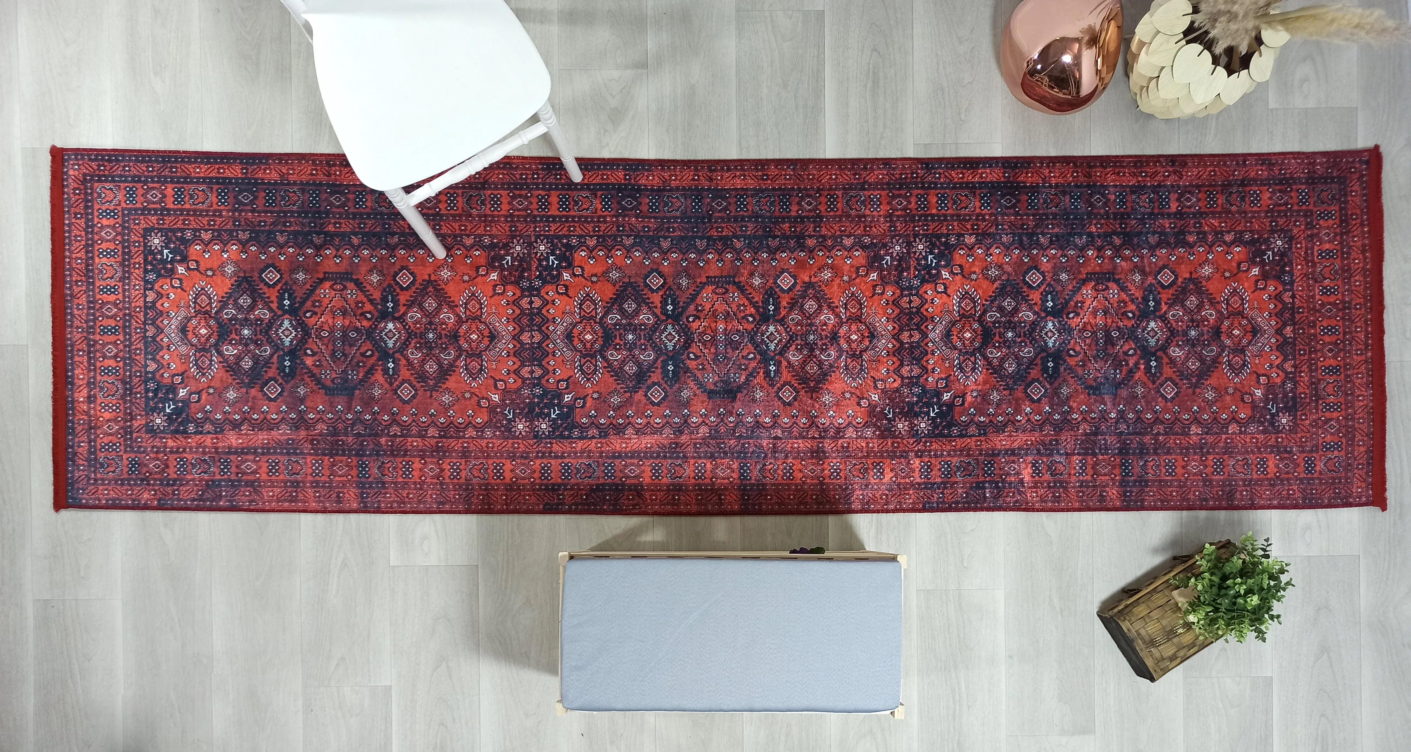 Uşak Madalyon Bordo Kızıl Halı
