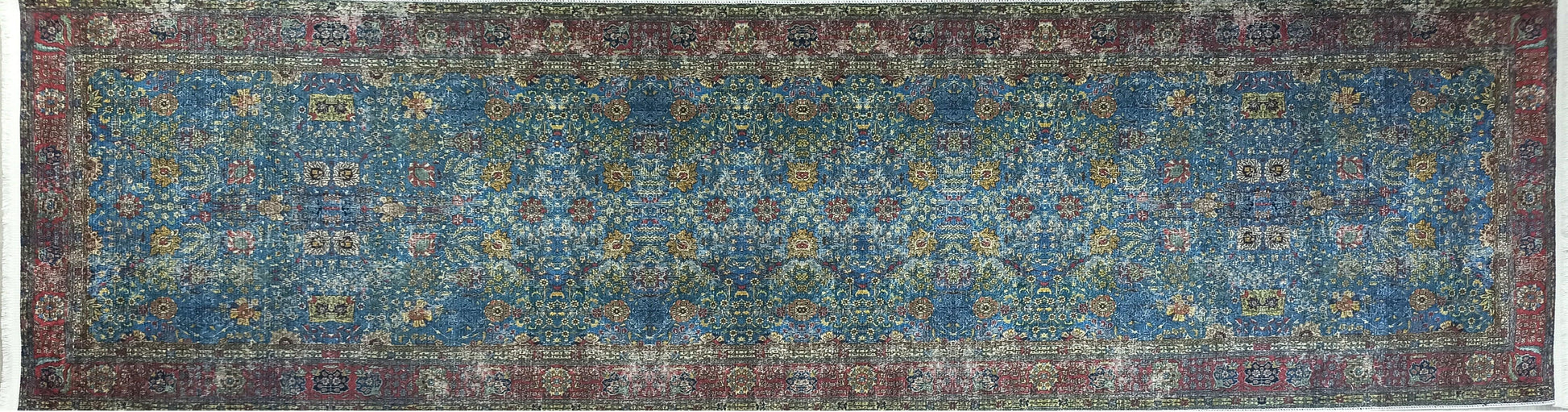 Uşak Mavi Kırmızı Vintage Kilim Halı